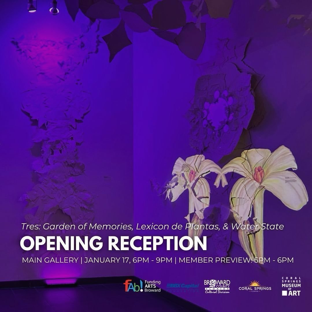 Opening this Friday! 

💚 Thank you to @coralspringsmoa 🌿
Join us for at the Coral Springs Museum of Art.

Exhibition on View: 
Friday, January 17 - Saturday, March 22, 2025
🌱
Opening Reception: 
Friday, January 17th, 2025 | 6 - 9PM 

Tres: &lsquo;