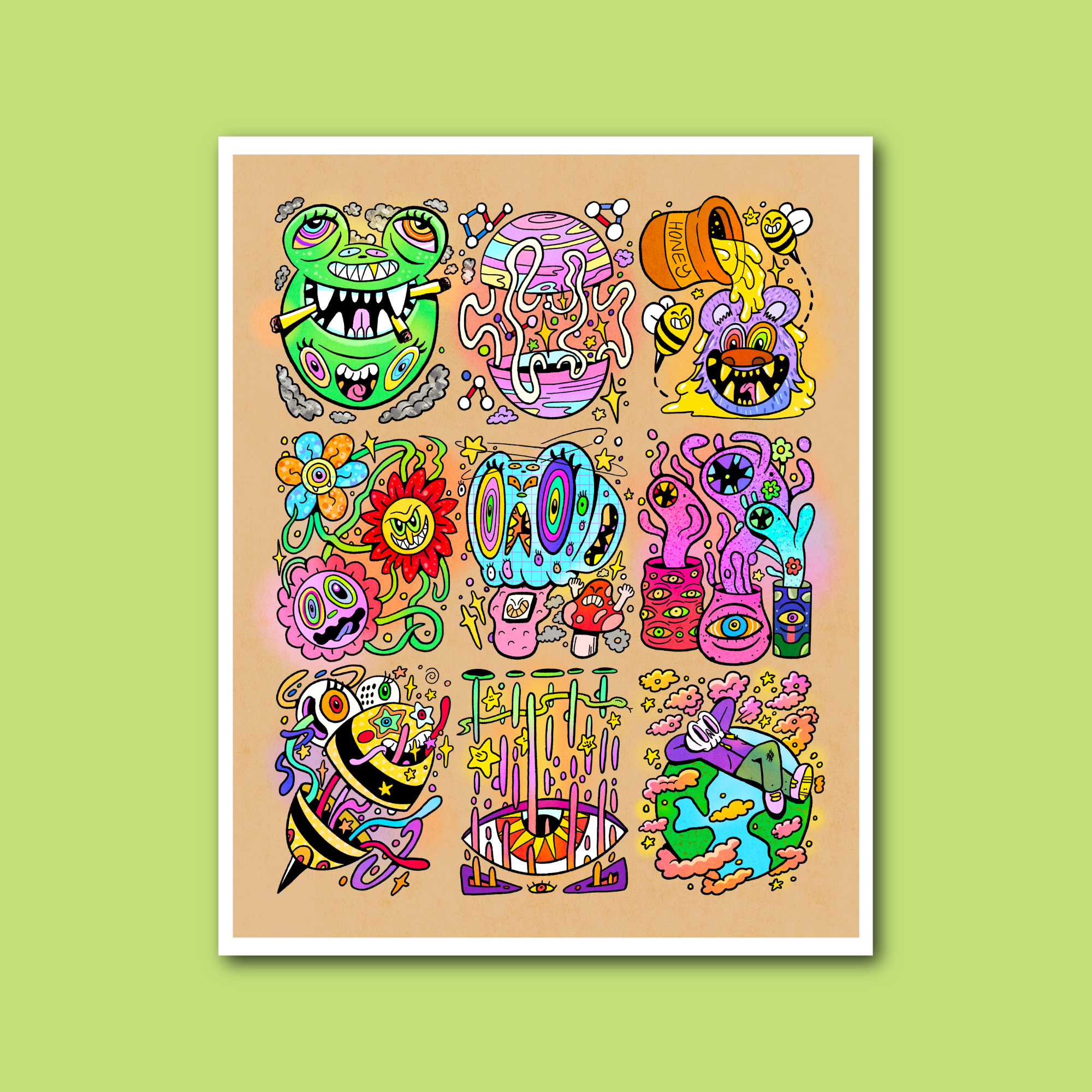 Trippy Planet Print