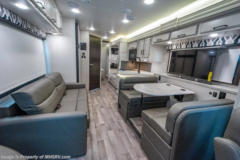 Living area with dinette and jackknife sofa