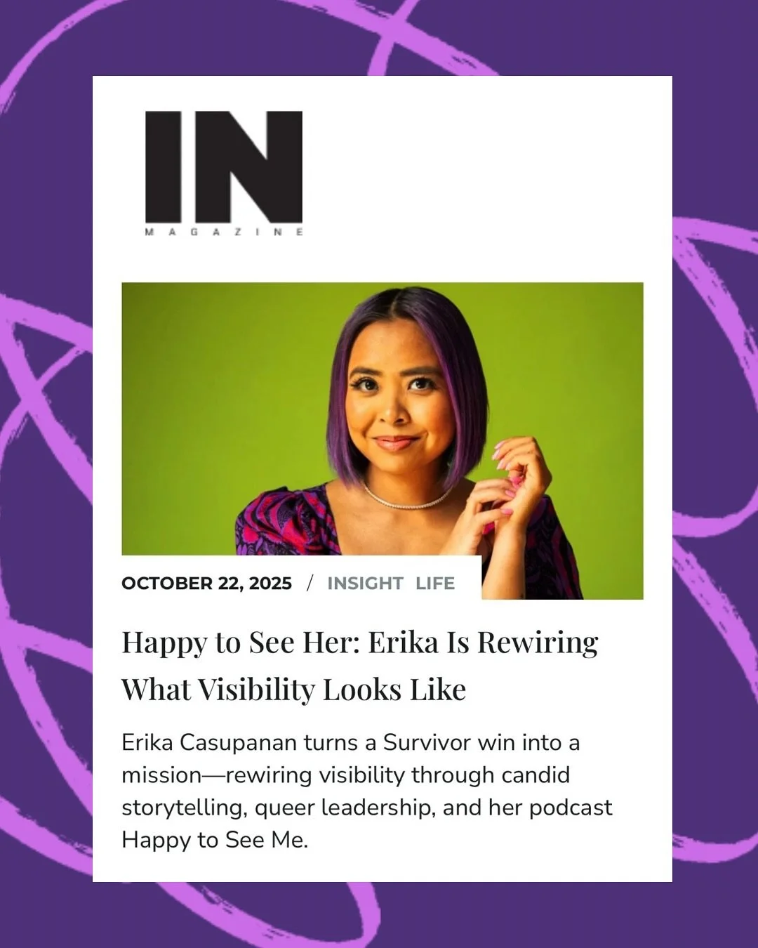 Wow! What an honour to be featured in @inmagazineca 🏳️&zwj;🌈❤️

Thank you @rickyhh226 for your thoughtful questions and the generous article. I&rsquo;m so flattered that even our silly asides were worth sharing. It&rsquo;s truly an honour to be par