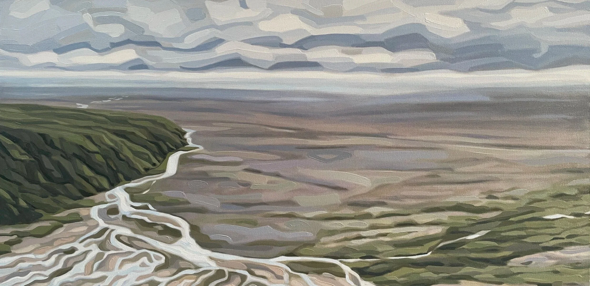 "Undulating Watercourse" 24"x48" Oil on Canvas