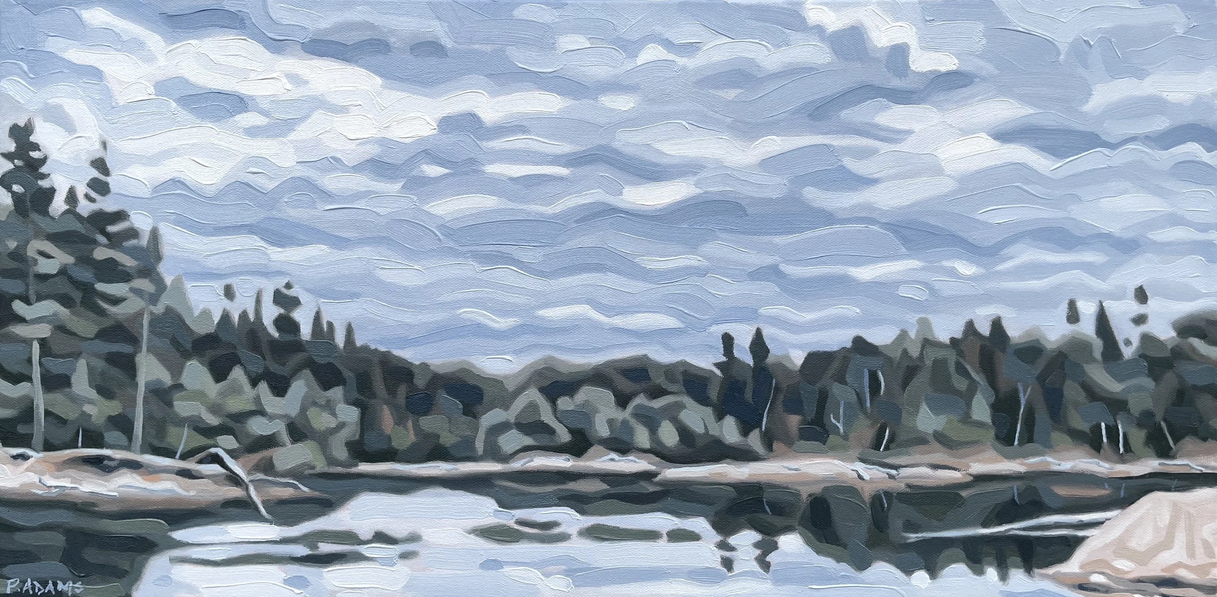 "Sheltered at Old Woman Bay" 12"x24" Oil on Canvas