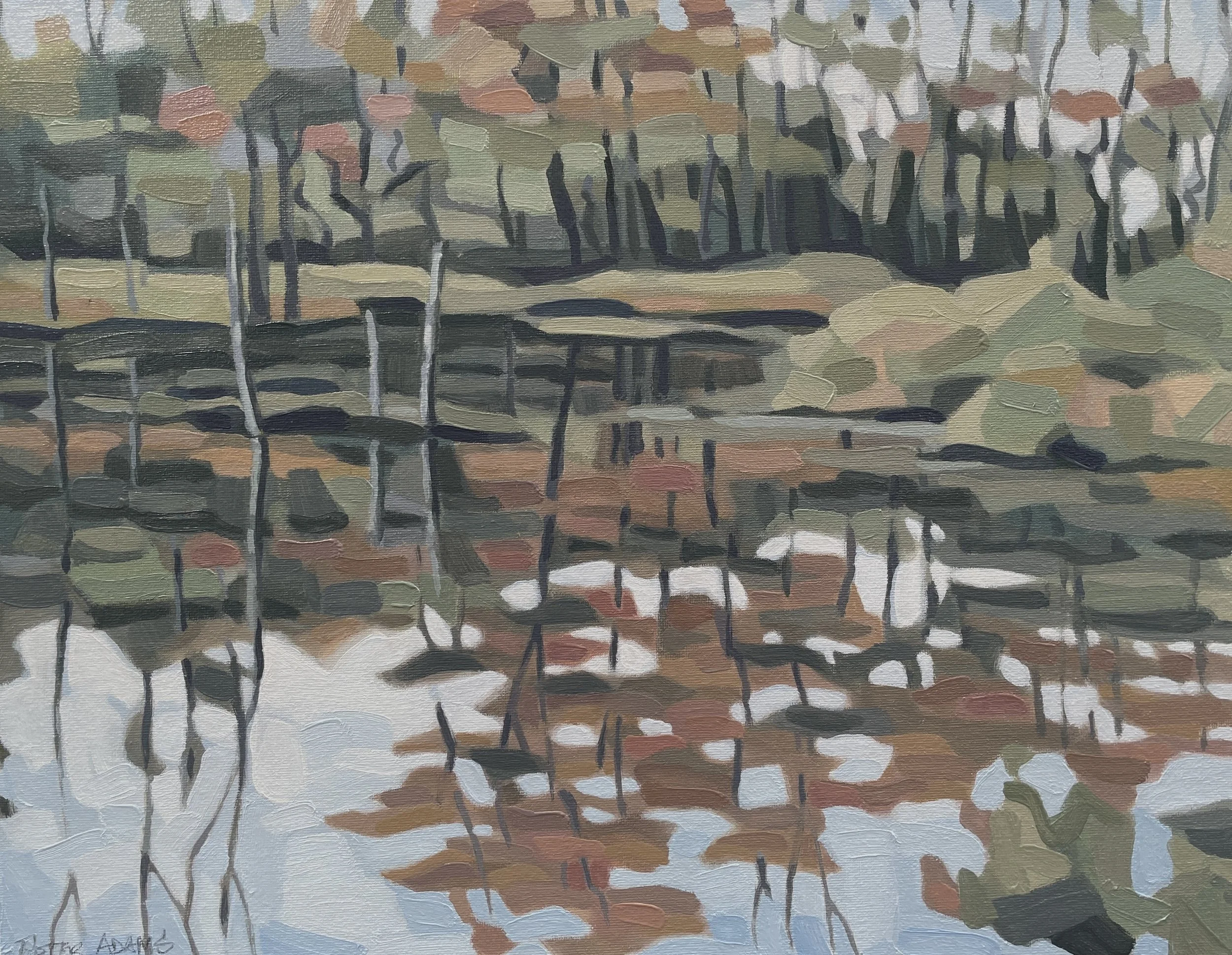 "Beaver Dam at Pretty River #2" 14"x18" Oil on Panel