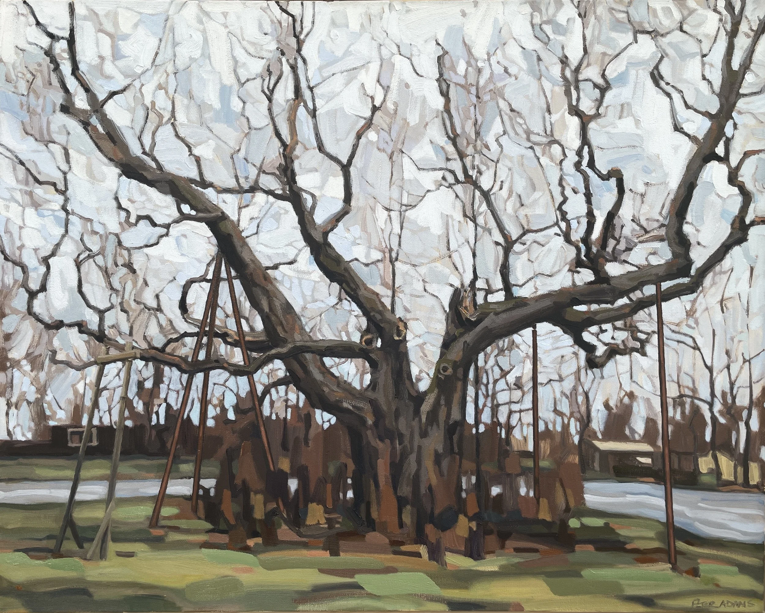 "Thrice Supported (In the Anthropocene Age)" 24"x30" Oil on Canvas