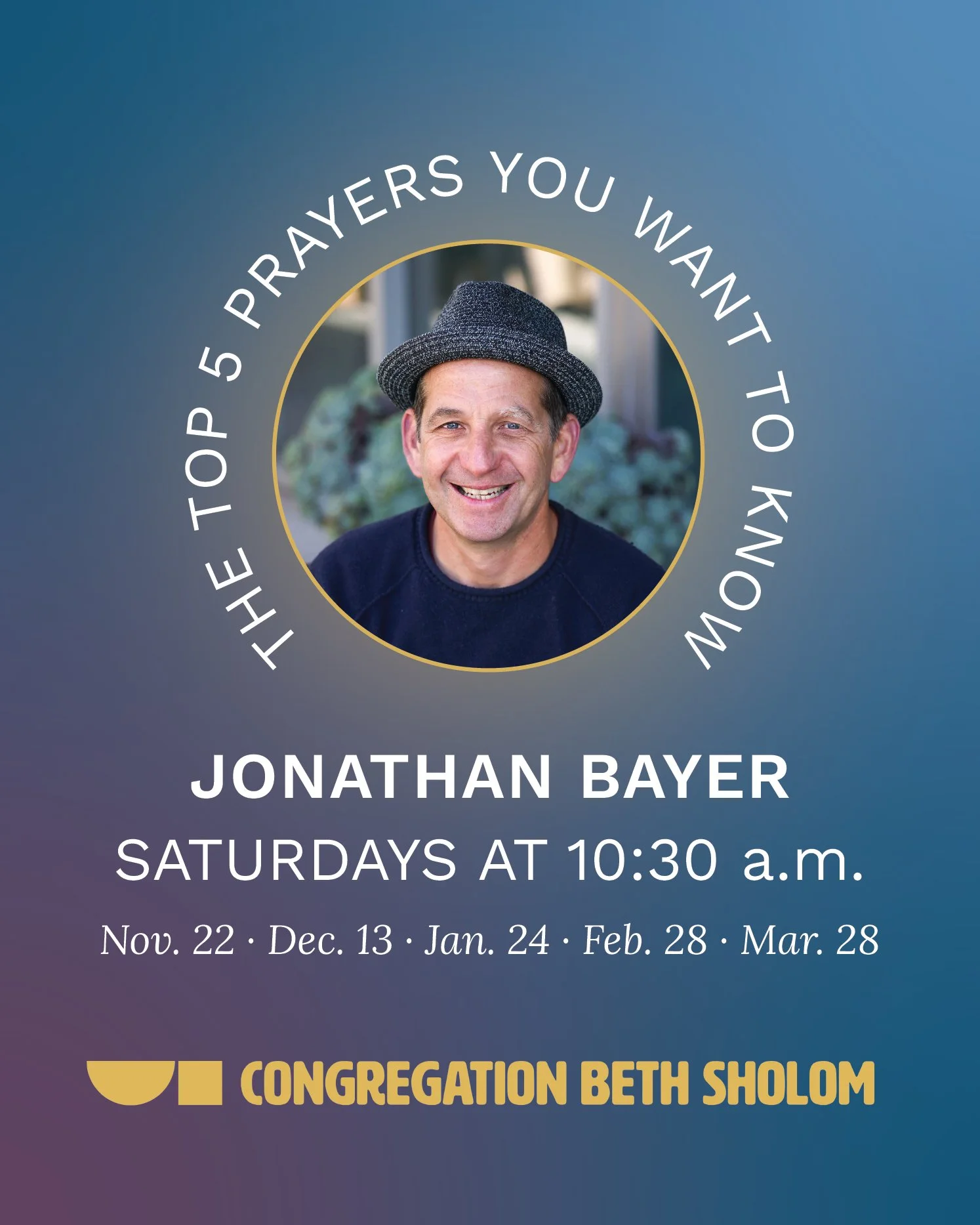 Whether you are new to Judaism or have been sitting in services for years and would like a refresher, you are welcome! Join Jonathan Bayer, CBS Music Specialist and lover of Torah and Jewish texts, to dive deeper into our most foundational prayers. E