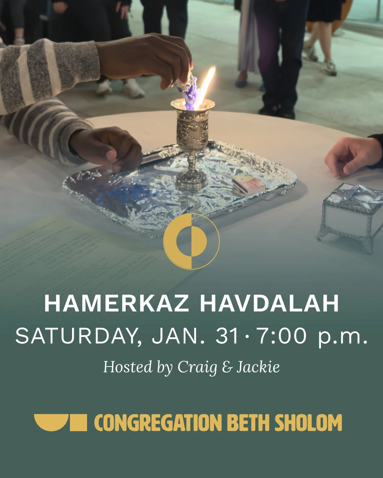 Members &quot;in between&quot; Youngish and Sages are invited to join the HaMerkaz community for Havdalah on Saturday, January 31 at 7:00 p.m. 🕯 Please bring a dessert for 6-8 to share that is meaningful to you or that evokes a fun memory from your 