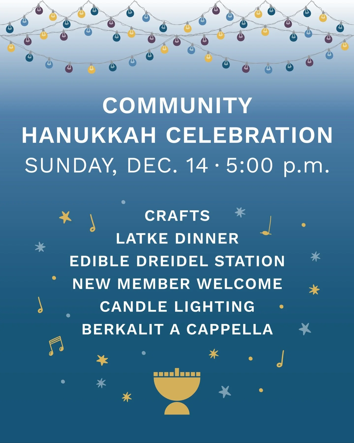 We can&rsquo;t wait to celebrate Hanukkah with YOU and @berkalitmusic from 5:00 to 7:00 p.m. on Sunday, December 14th! 🫵🎶 Free for members &amp; children, $36 for community guests 🕎 RSVP at the link in our bio!