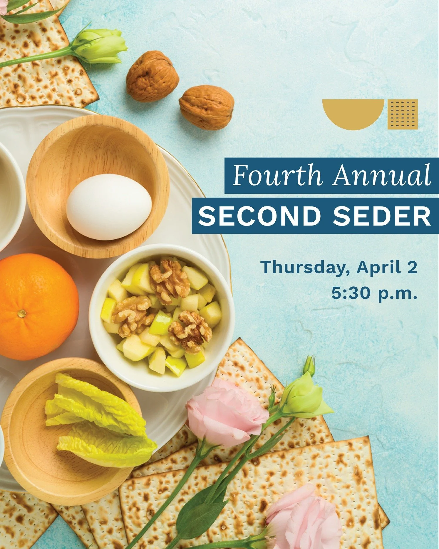There are a few seats left for Beth Sholom members at our annual second Seder at 5:30 p.m. on Thursday, April 2nd! Gather with family and fellow congregants as we retell the Exodus story, enjoy a festive (meat) meal, and engage in song and discussion