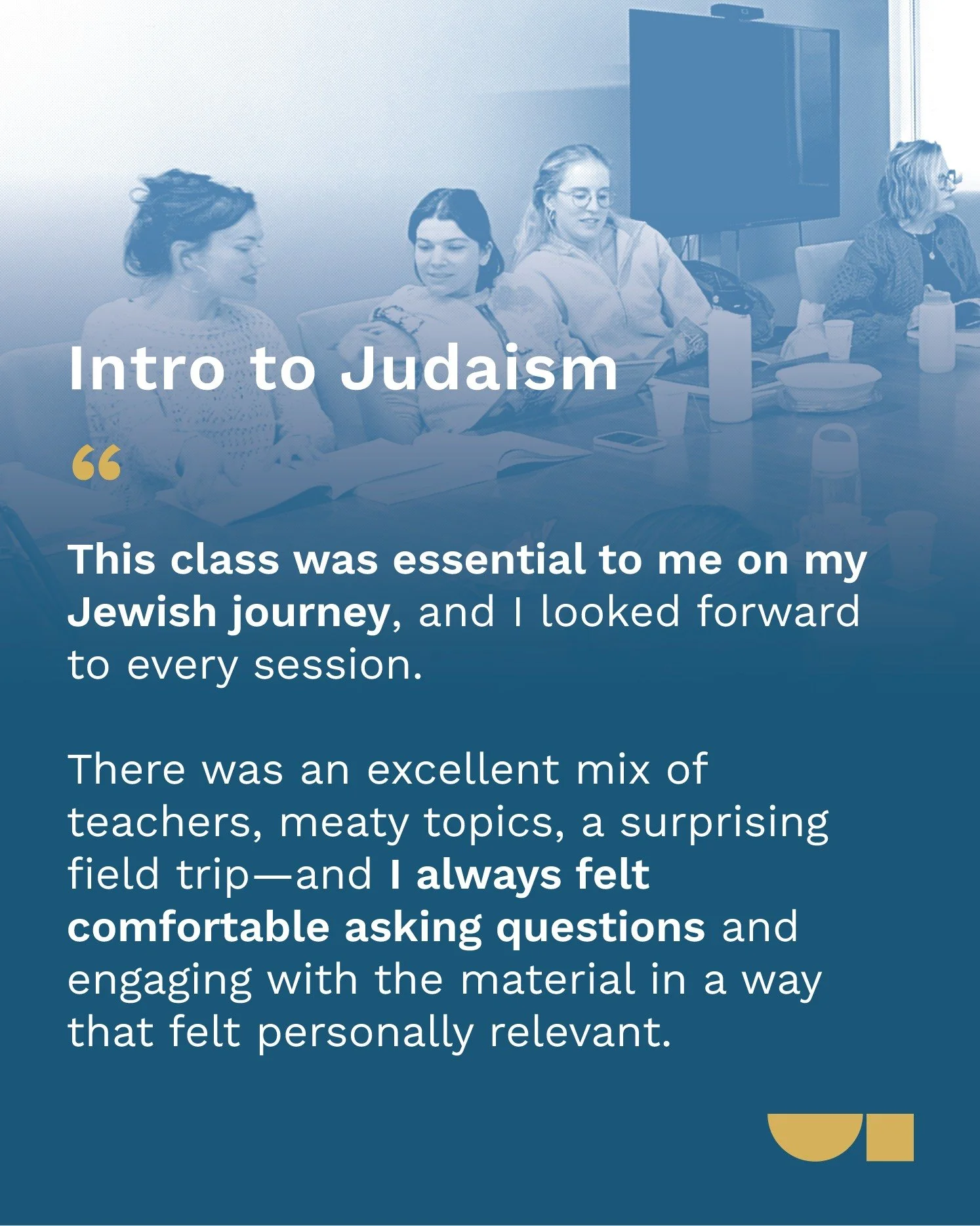Come for the wisdom, stay for the friends 💫

Registration is open for our next Intro to Judaism cohort! Visit the link in our bio to learn more about our engaging, university-accredited course with Rabbi Russell beginning October 8th. 🔯

#IntroToJu