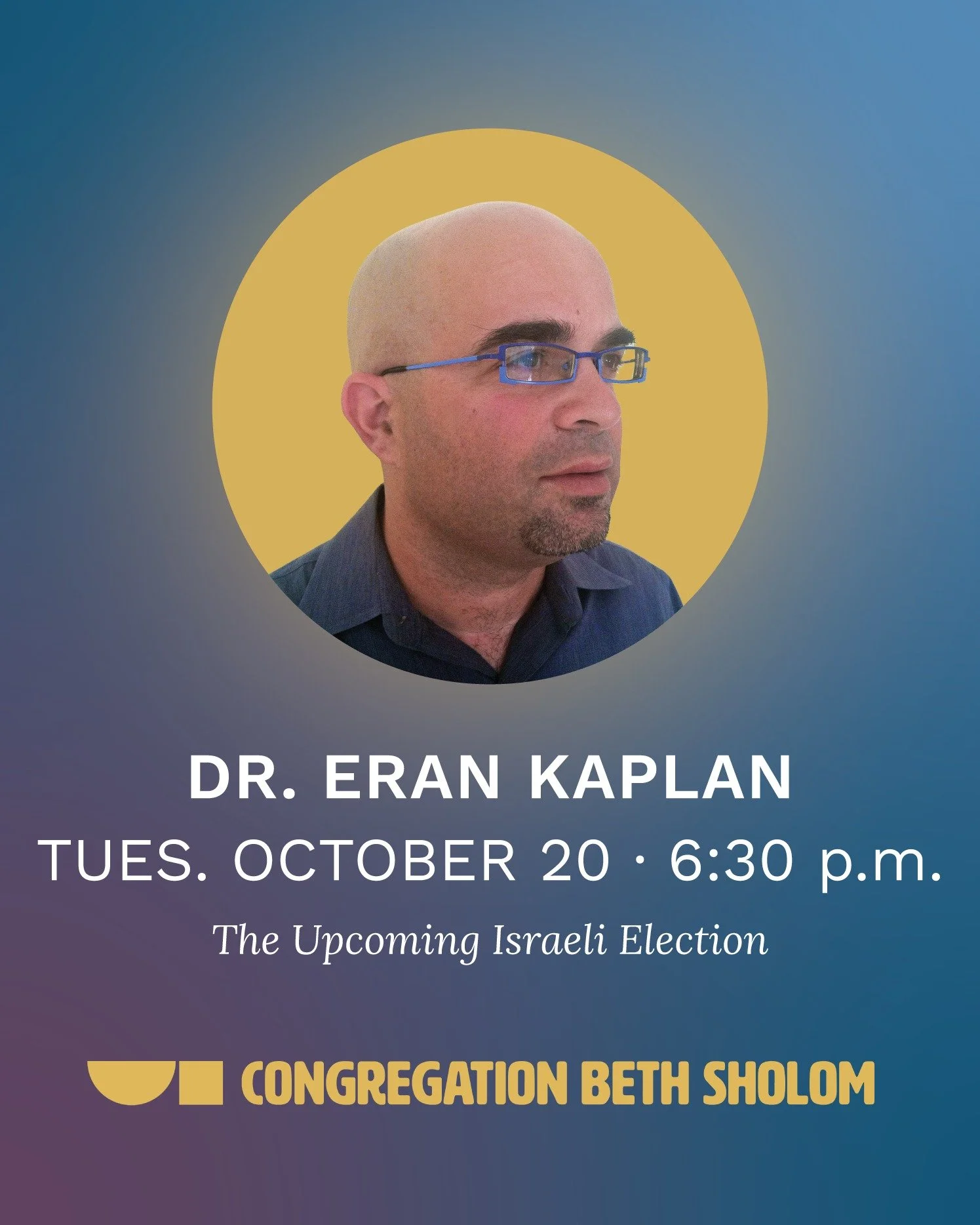 Join us on Tuesday, October 20th, 6:30 p.m. (after minyan) for an insightful discussion with special guest Dr. Eran Kaplan. In this presentation, we will explore Israel's political system, including how elections are held and how governments are form