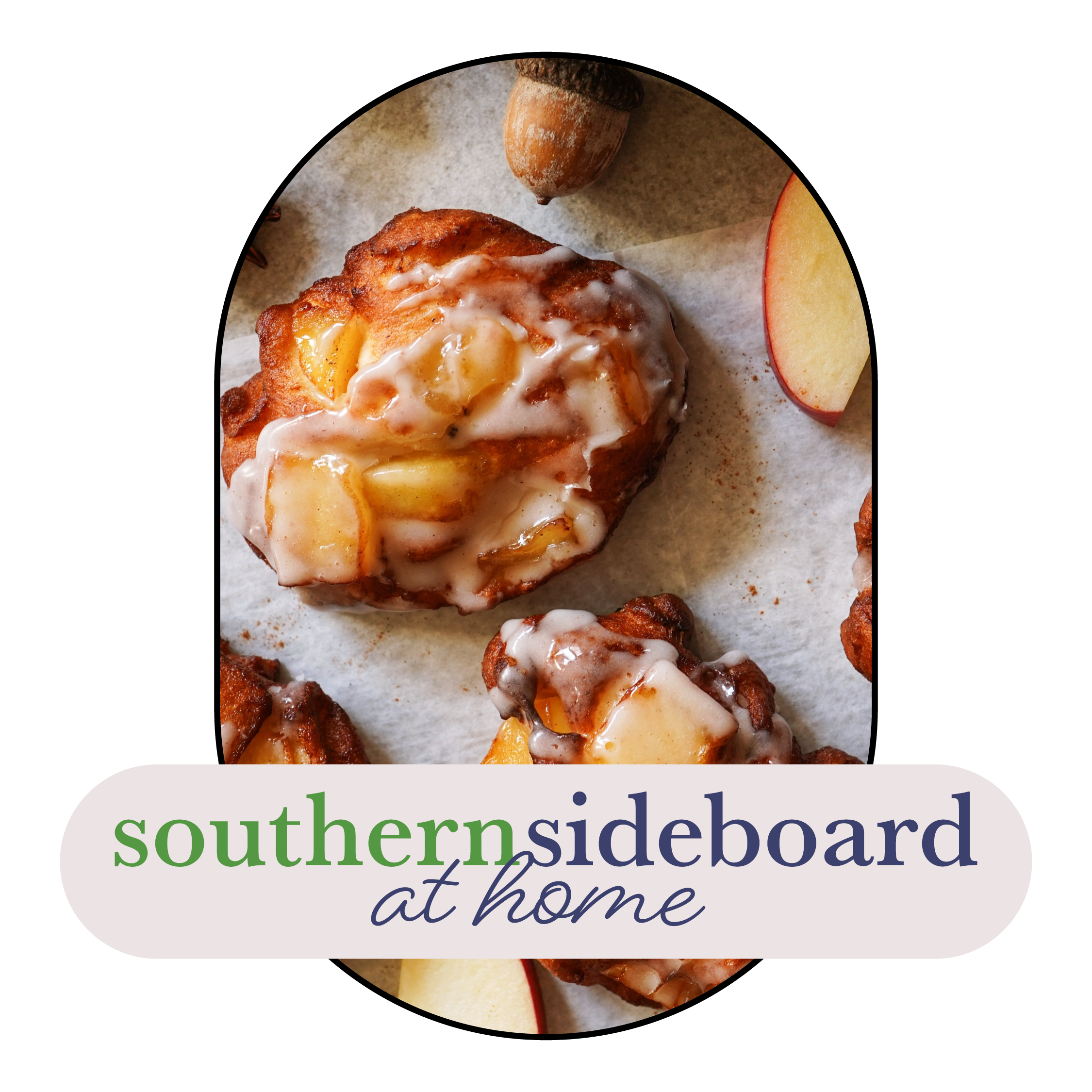 Homemade apple fritters and apple dumplings Southern Sideboard At Home virtual cooking class cover image
