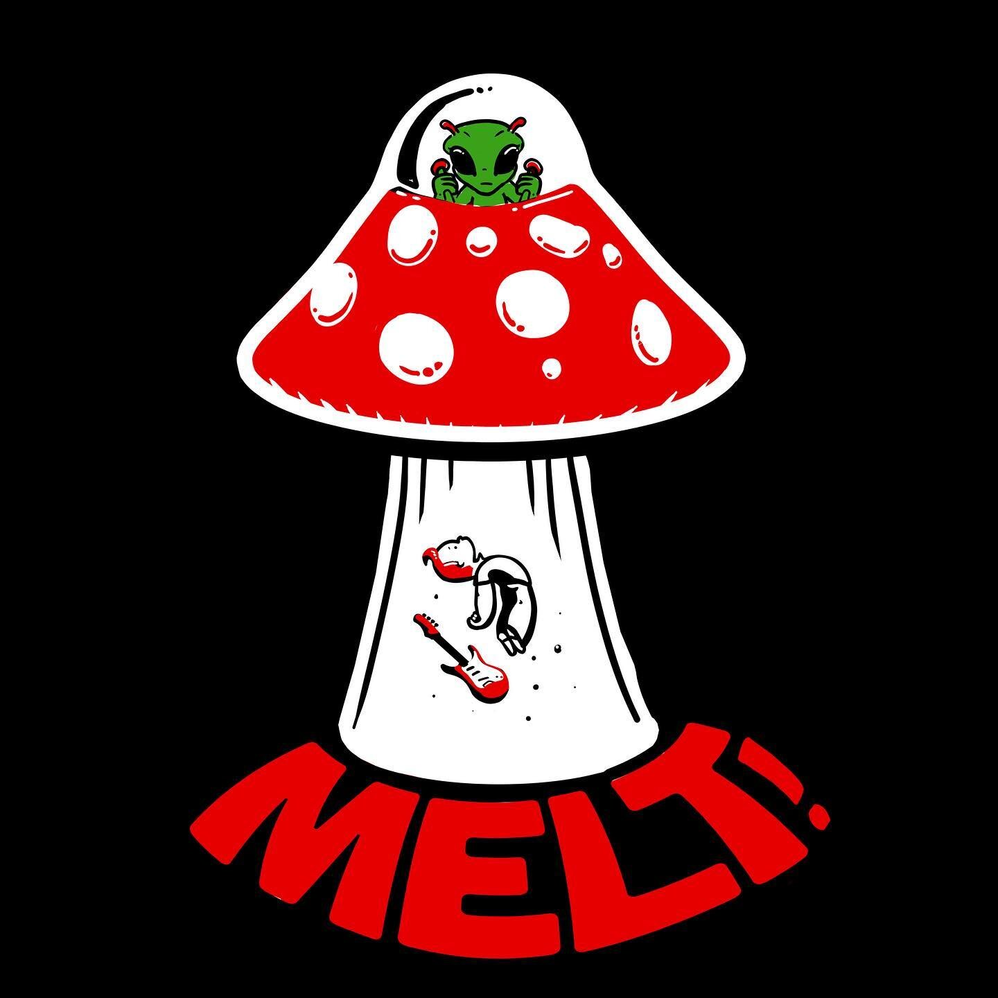 @meltyourself has some fresh new merch illustrated be yours truly. 🍄👽 🎸 

If you haven&rsquo;t listened to them yet catch them at the @deutschtownmusic

#getmelted #meltband #pittsburghmusic #pittsburghbands #pittsburghmusicscene #logo #logodesign