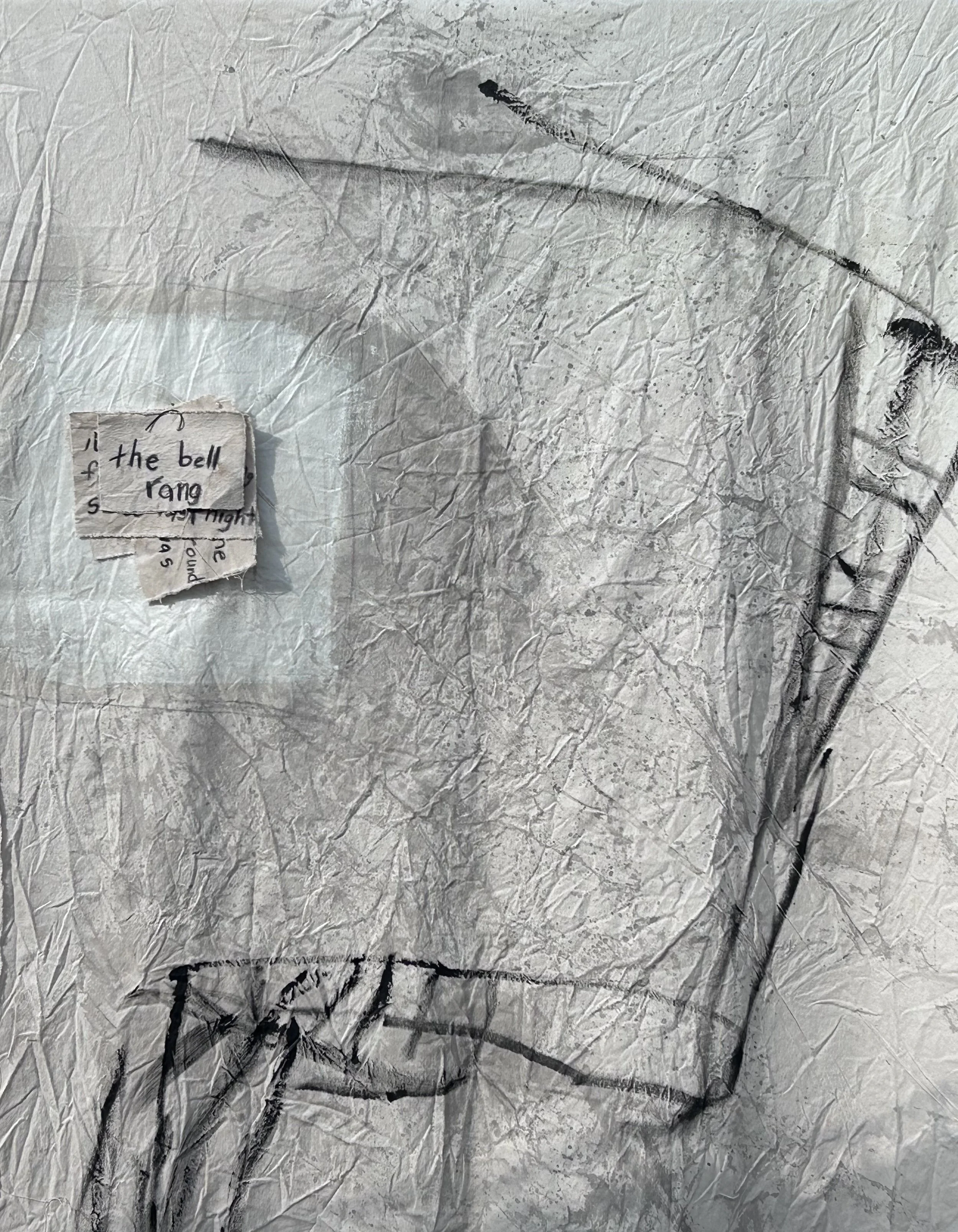 Large Drawing + Poem on Raw Canvas  