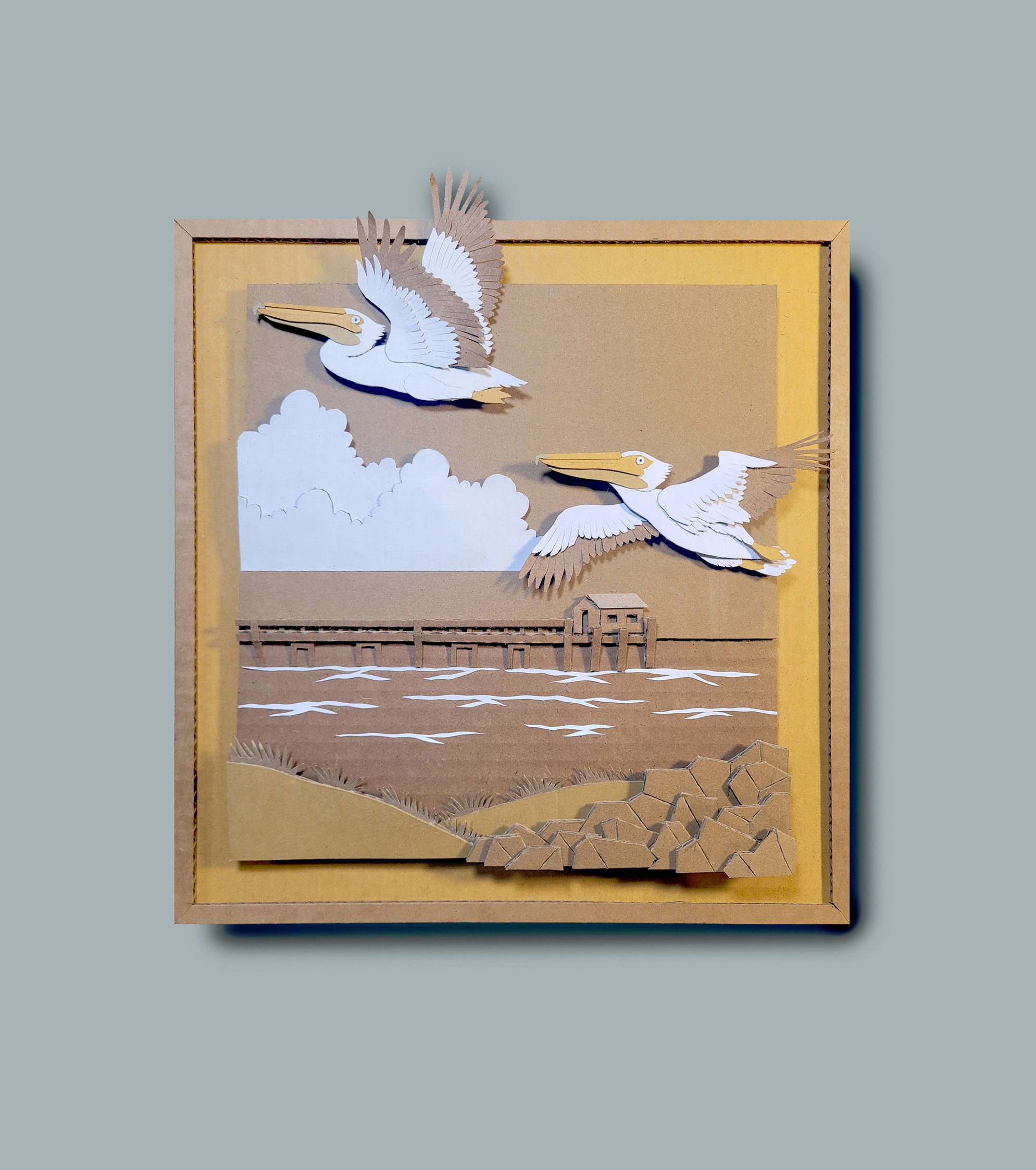 Pelicans Flying