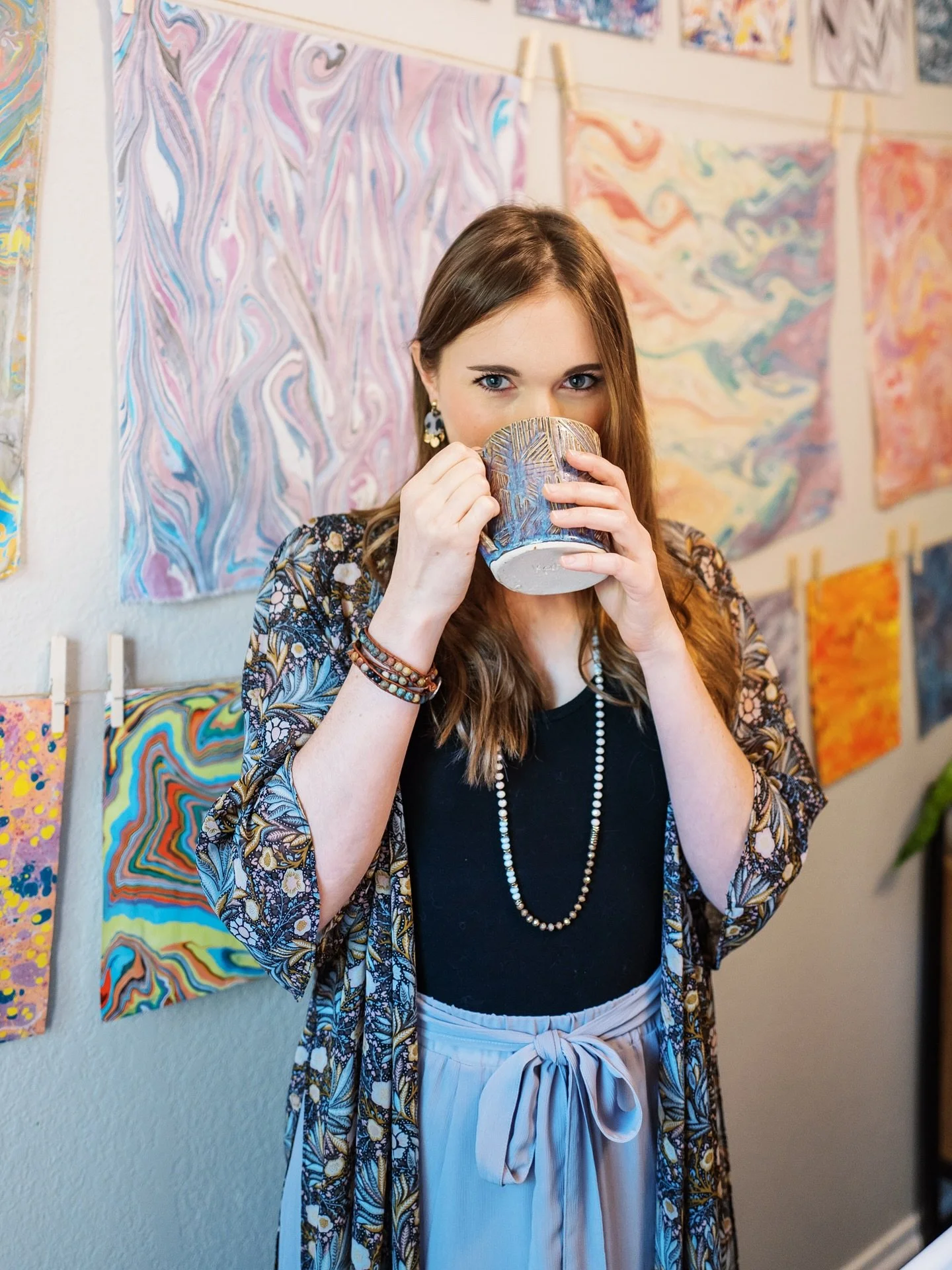 When I started my art business in 2022, I wanted to be an illustrator for magazines and childrens books. But I found the tedious, solitary work of creating illustrations to be stressful. I gradually gravitated towards fluid art forms like marbling an