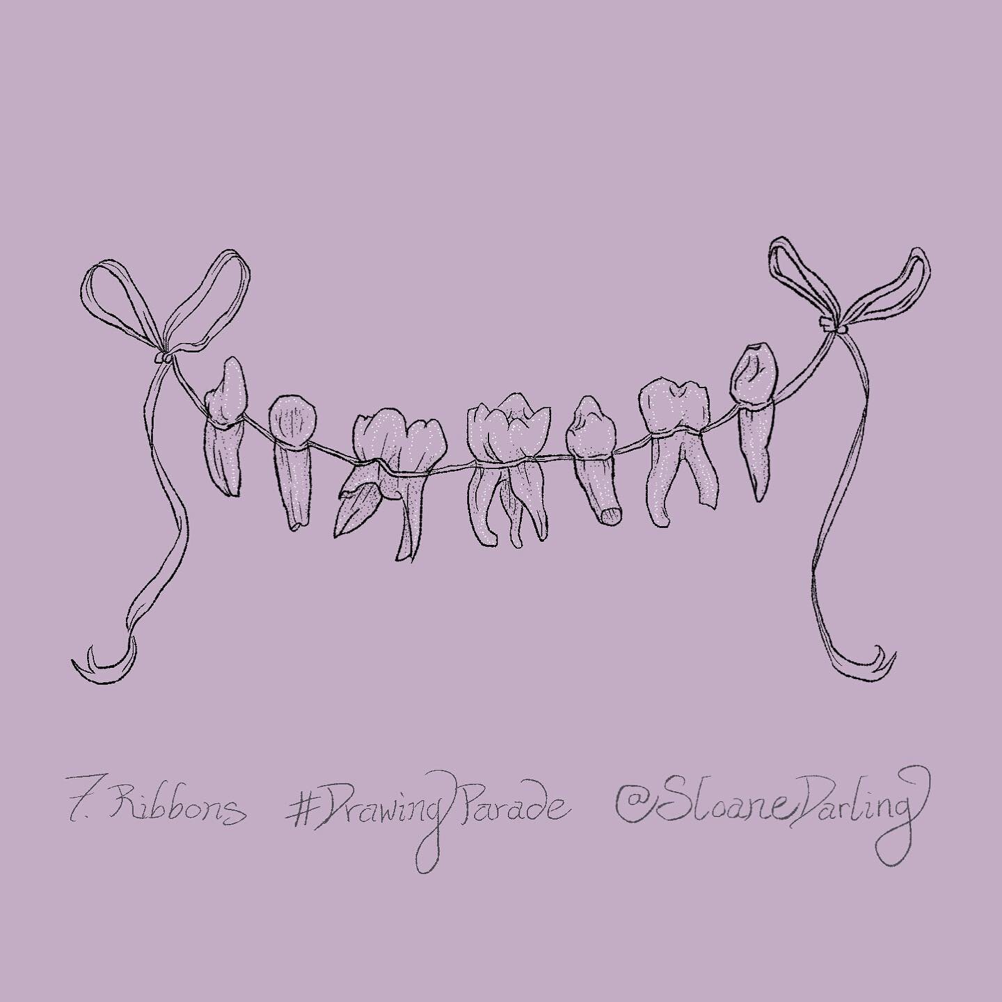7 - &ldquo;Ribbons&rdquo; 🎀🦷🖤
________________________________
#drawingparade2023 #inktober #tattoo #spookyseason #blackline #naturetattoos #qttr #pdxart #pdxartist #portlandart #portlandartist #lineart #textures #illustration #art #peppershading 