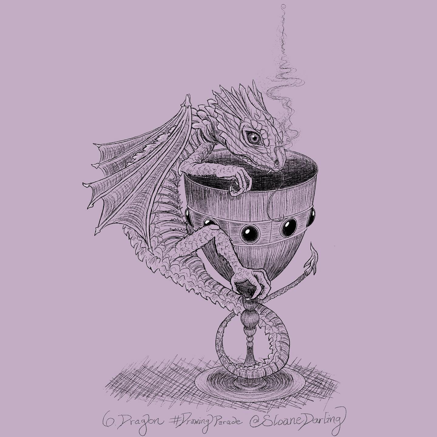 6 - &ldquo;Dragon&rdquo; 🏆🐉

________________________________
#drawingparade2023 #inktober #tattoo #spookyseason #blackline #naturetattoos #qttr #pdxart #pdxartist #portlandart #portlandartist #lineart #textures #illustration #art #peppershading #p