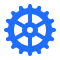 Gear icon representing settings or machinery.