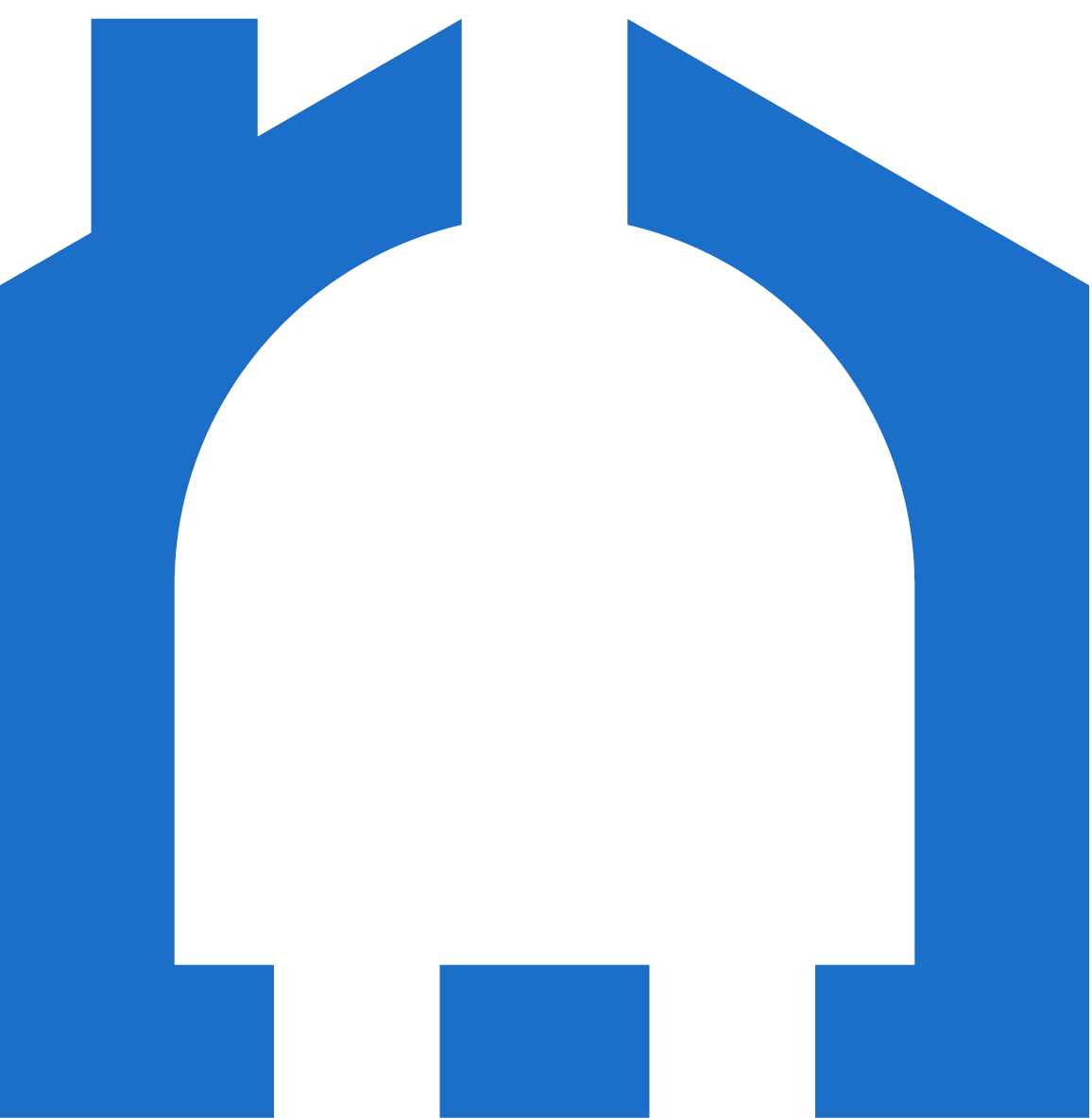 Bitcoin symbol in blue color.