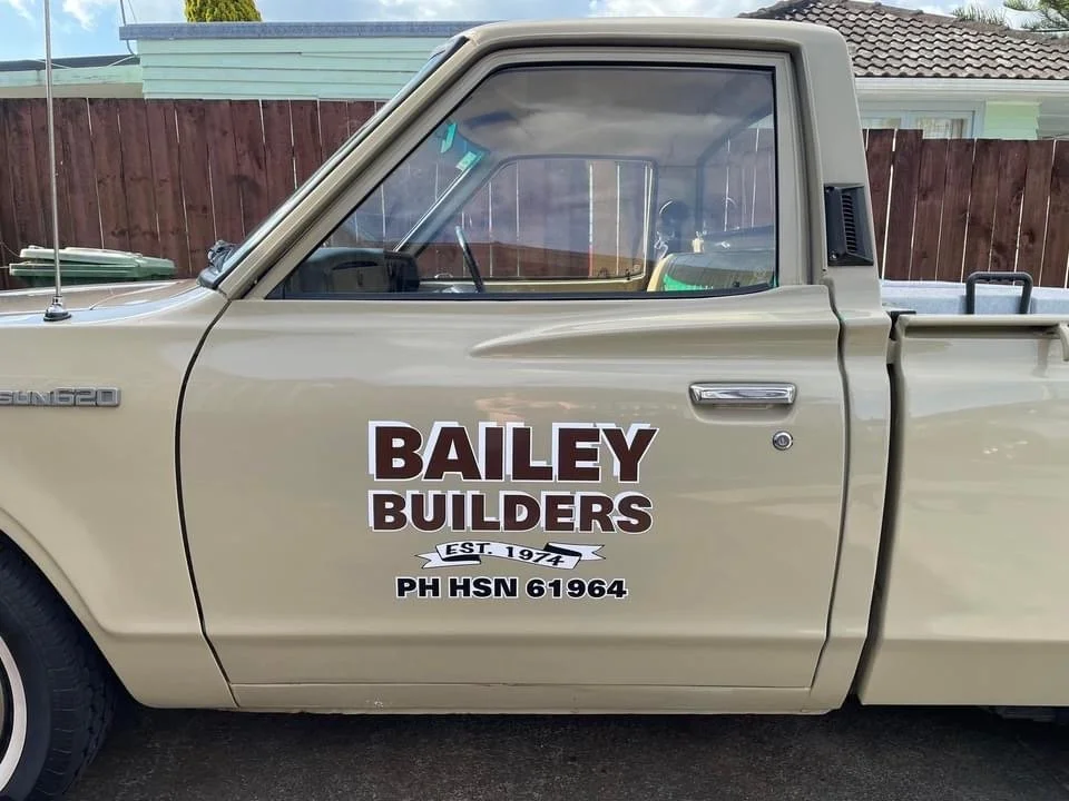 Vintage graphics for this classic Datsun. 