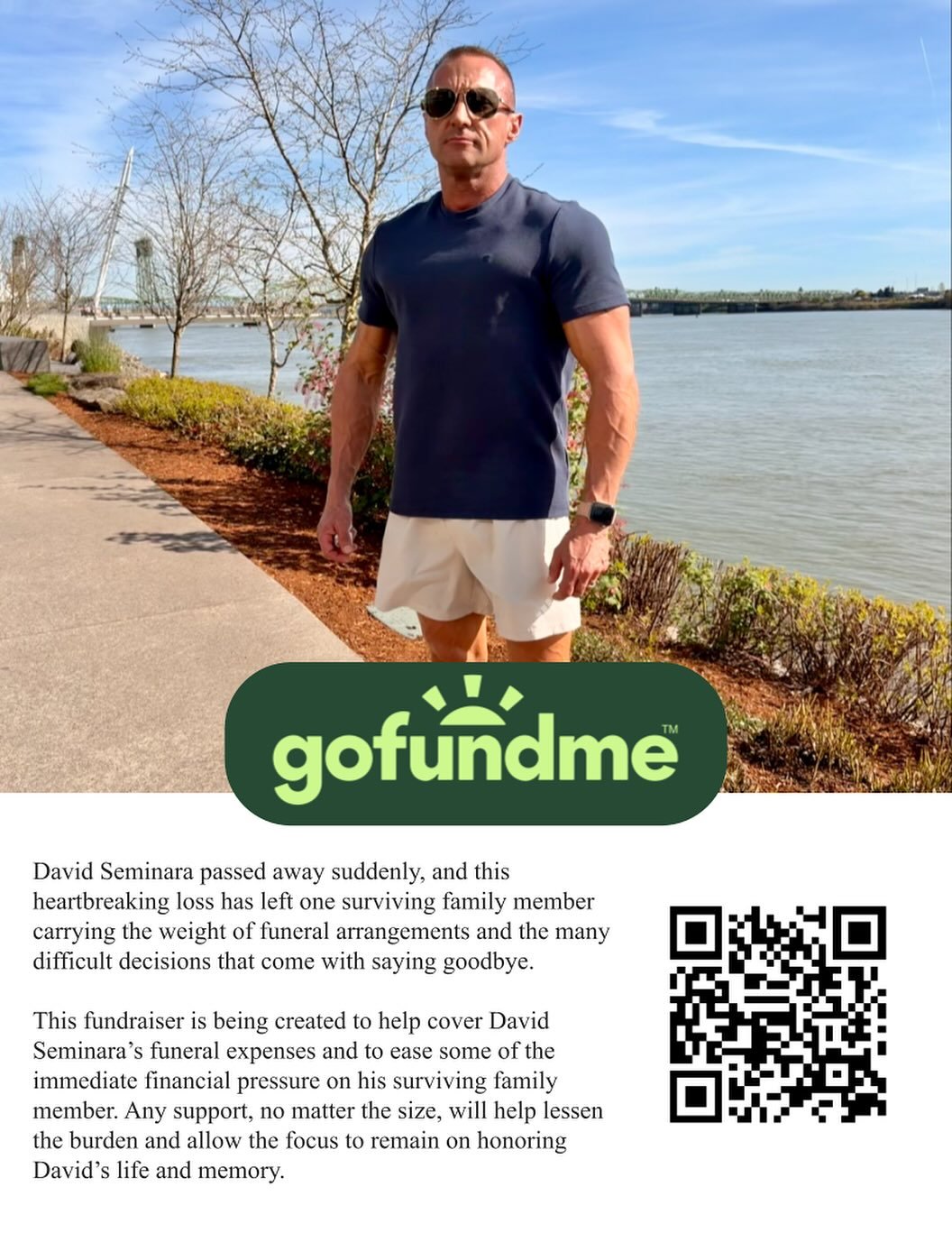 David Seminara passed away suddenly, and this heartbreaking loss has left one surviving family member carrying the weight of funeral arrangements and the many difficult decisions that come with saying goodbye.

This fundraiser is being created to hel