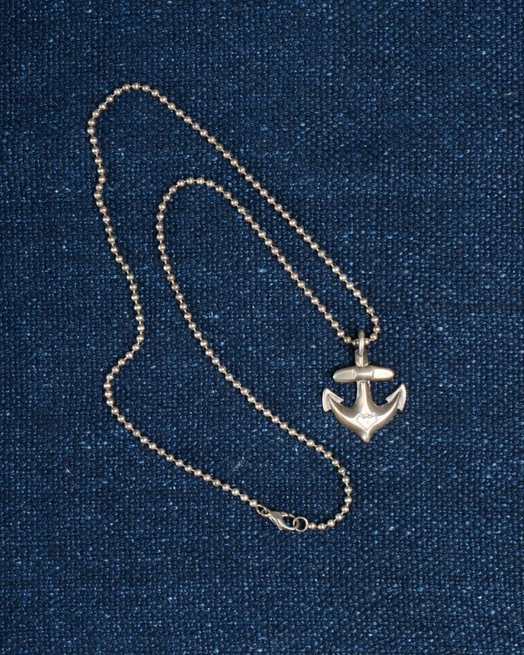 Contemporary Sterling Silver Anchor Charm Necklace
