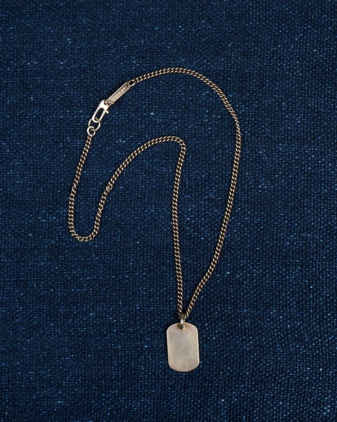 Vintage French Dog Tag Medal Necklace