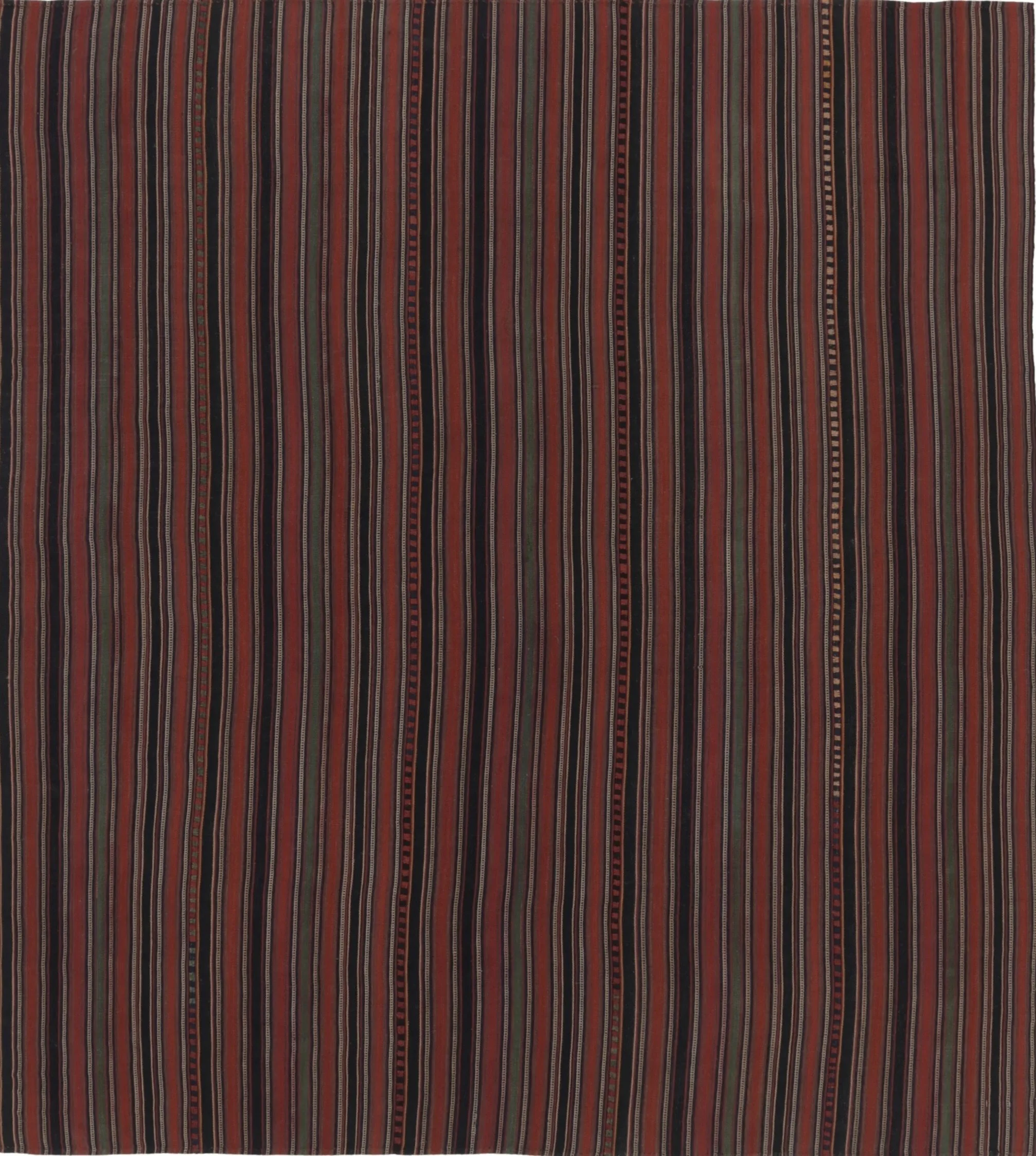 Vintage Palas Bidjar Persian Kilim, Burgundy and Blue Stripes