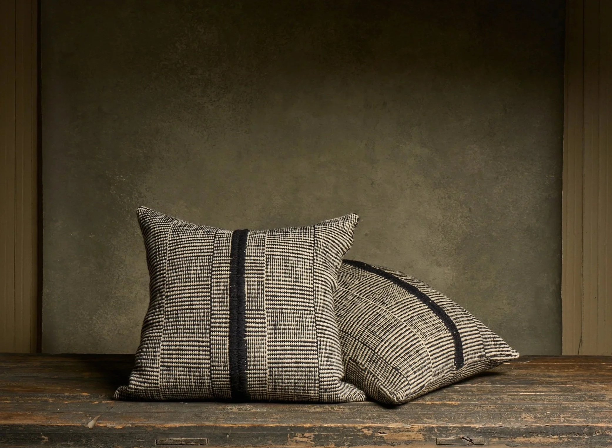 Makun Pillow square stripes Black/White