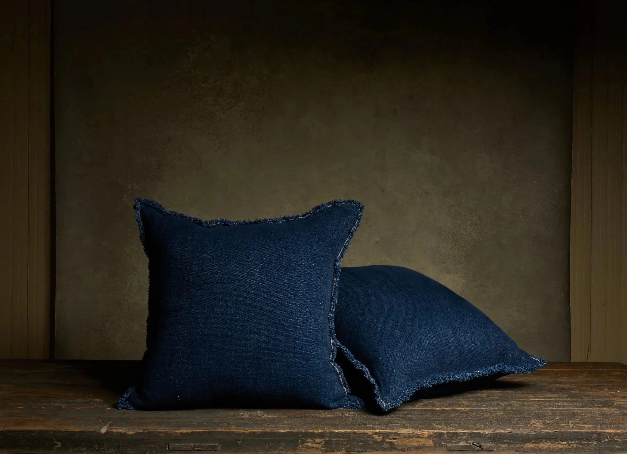 Fringed Pillow - Blue