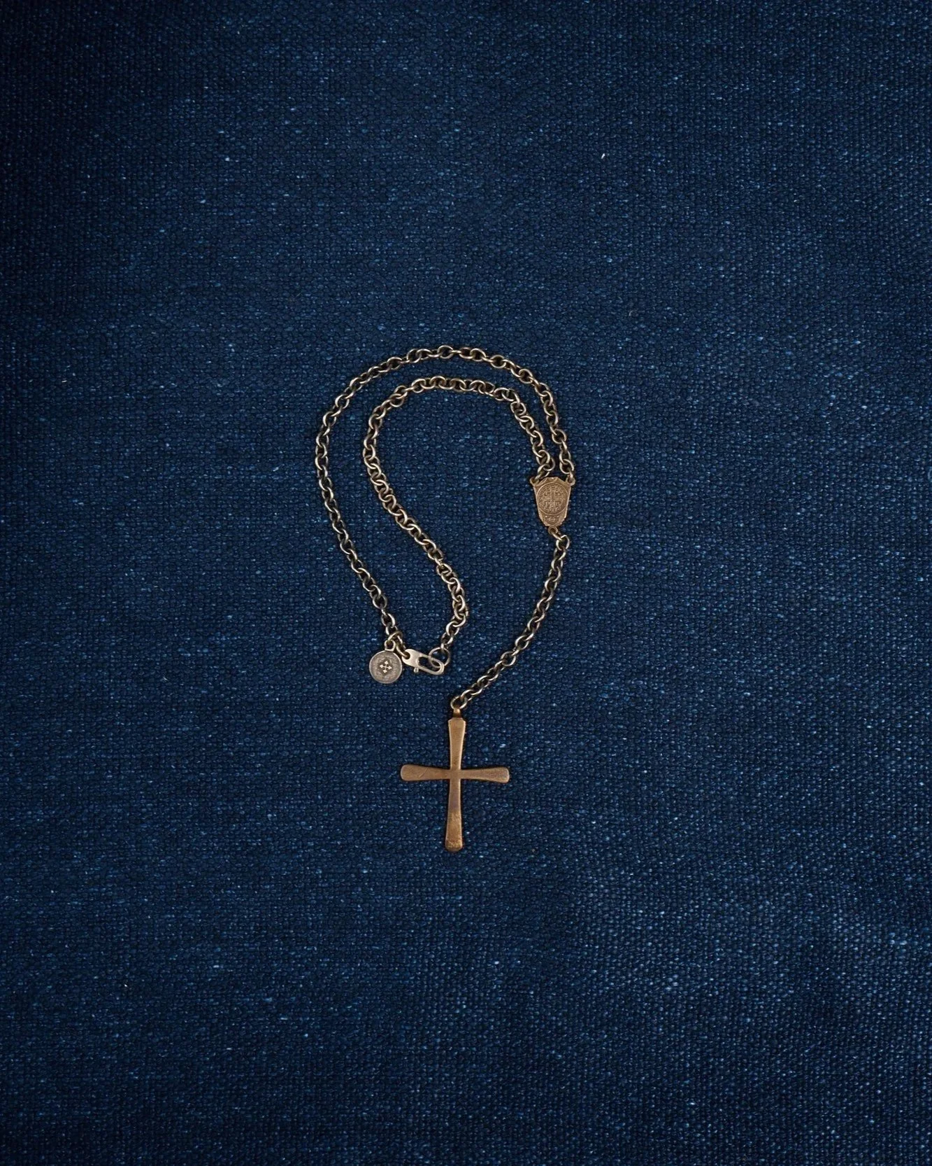 Cross and Medal Charm Necklace