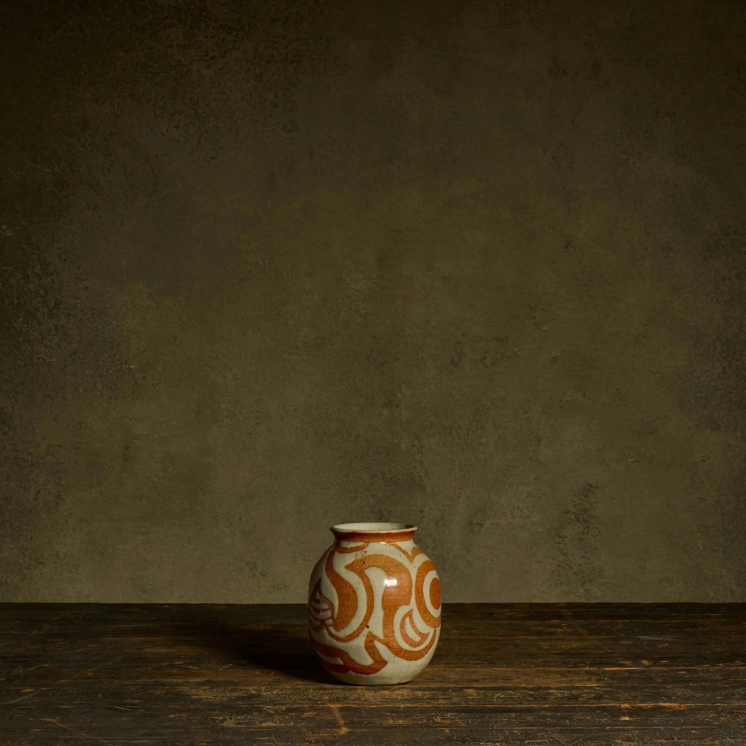 Shino Glazed Stoneware Vase