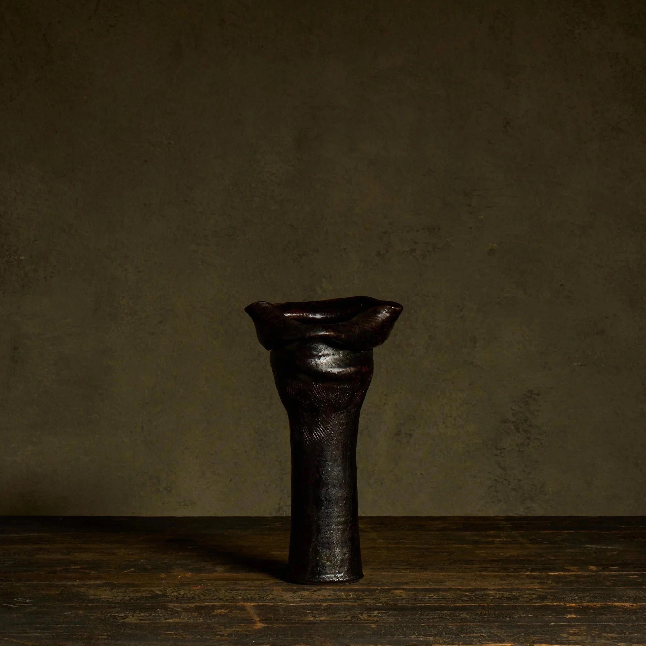 George Ohr Style Abstract Expressionist Vase