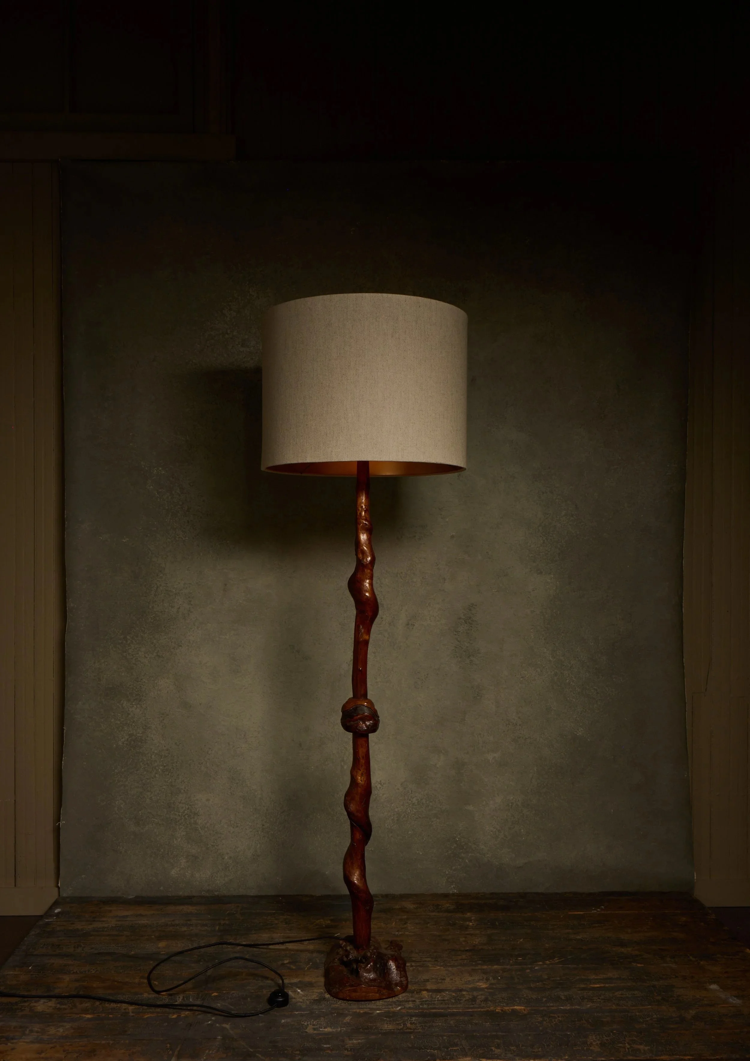 Sculptural Twig Wood Floor Lamp