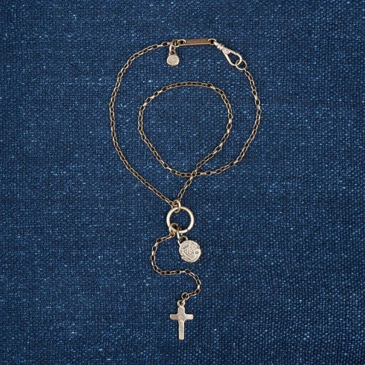 Vintage Medal and Cross Charm Necklace - Shannon Koszyk