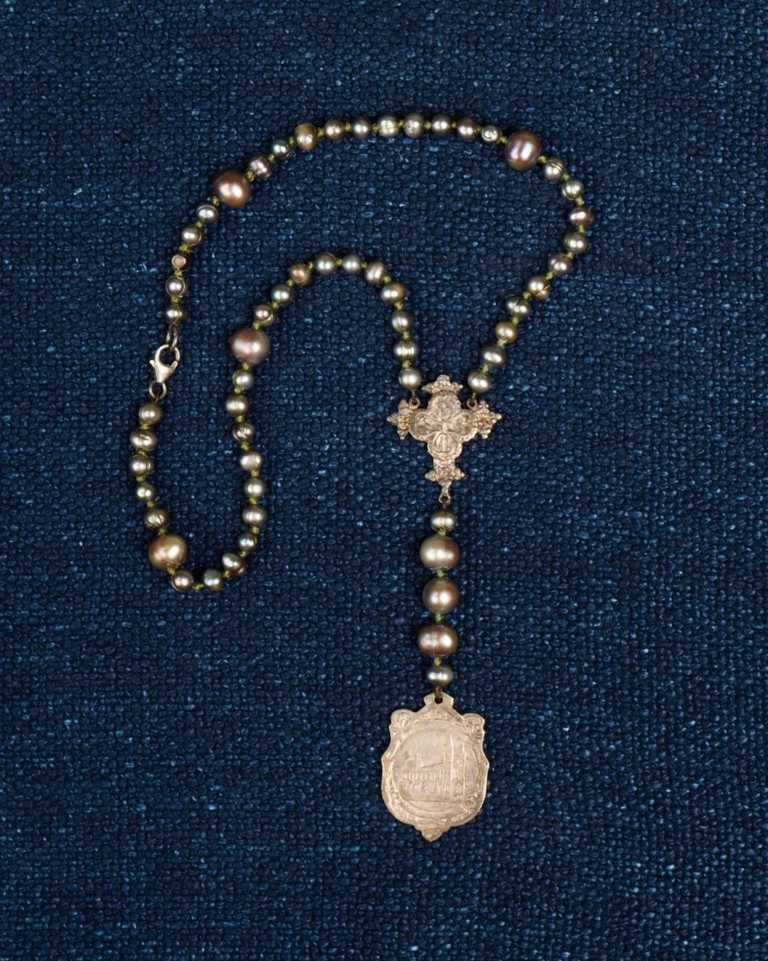 Antique French Religious Charm Necklace