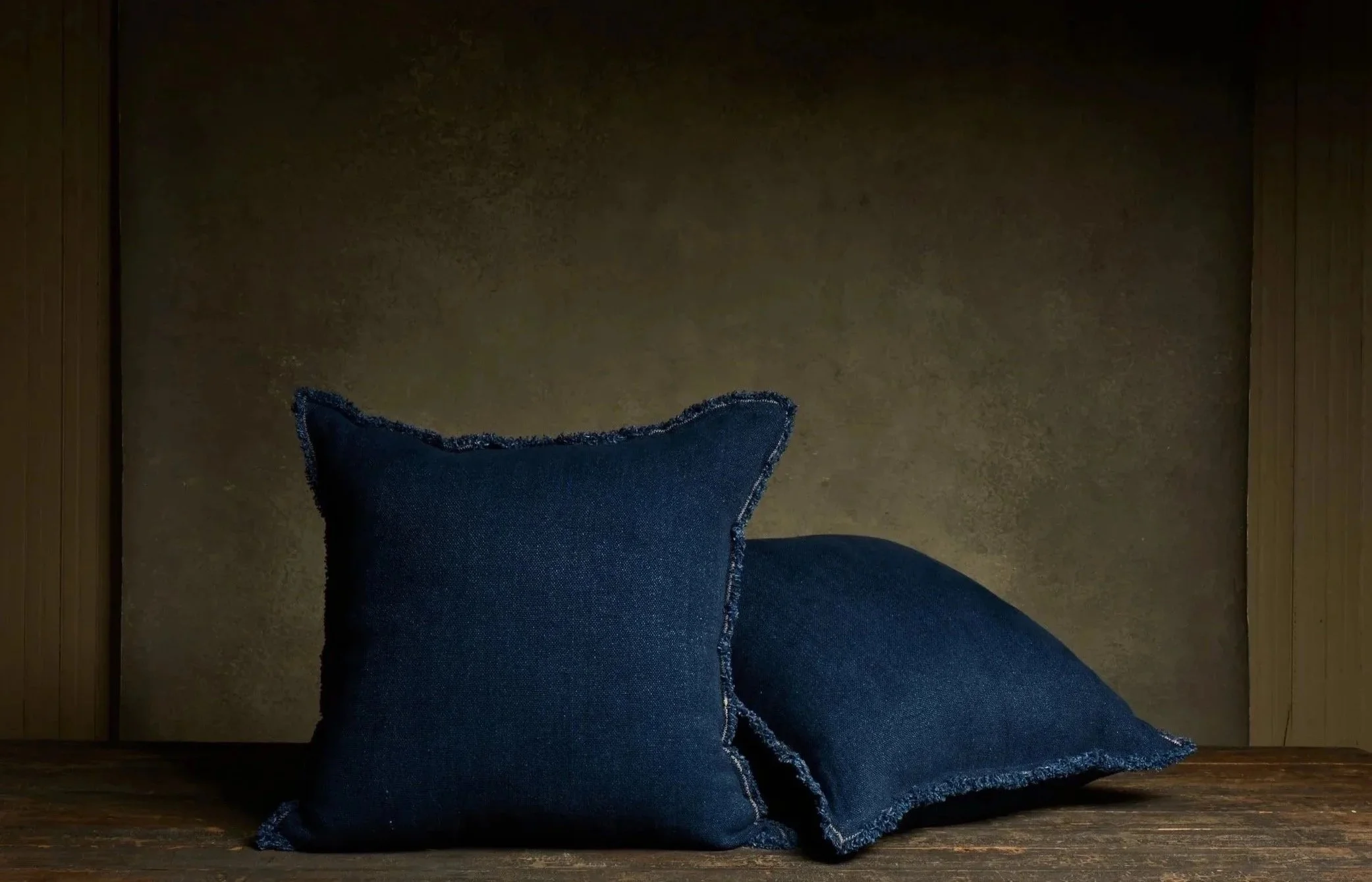 Fringed Pillow - Blue