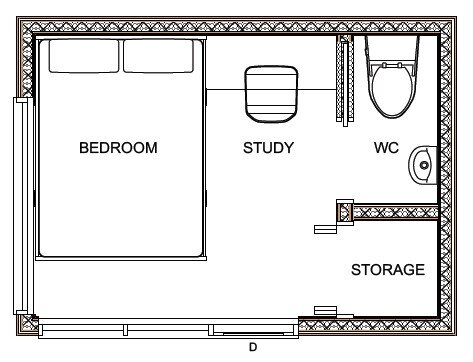  / / Tiny 10m2 hut  plan option 