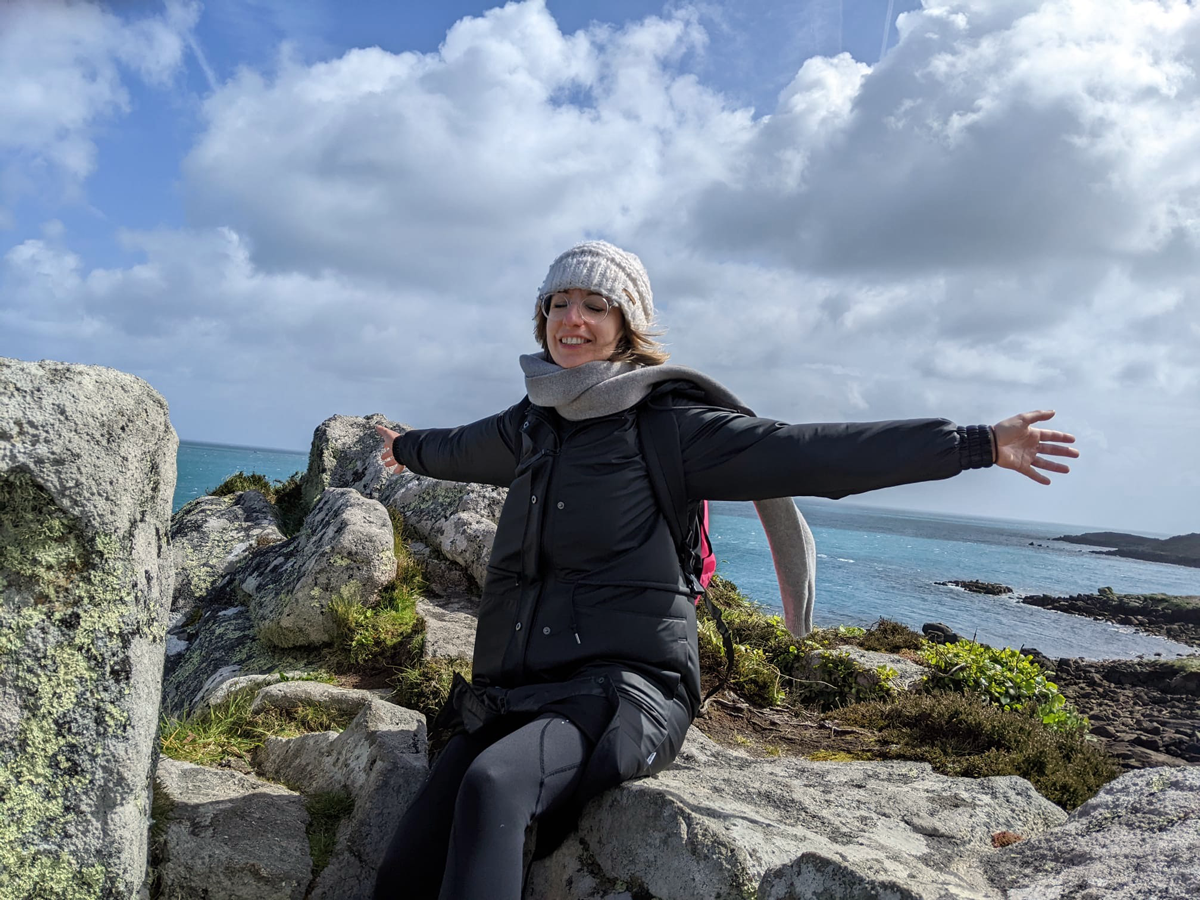 Yolander Yeo on holiday in the Scilly Islands