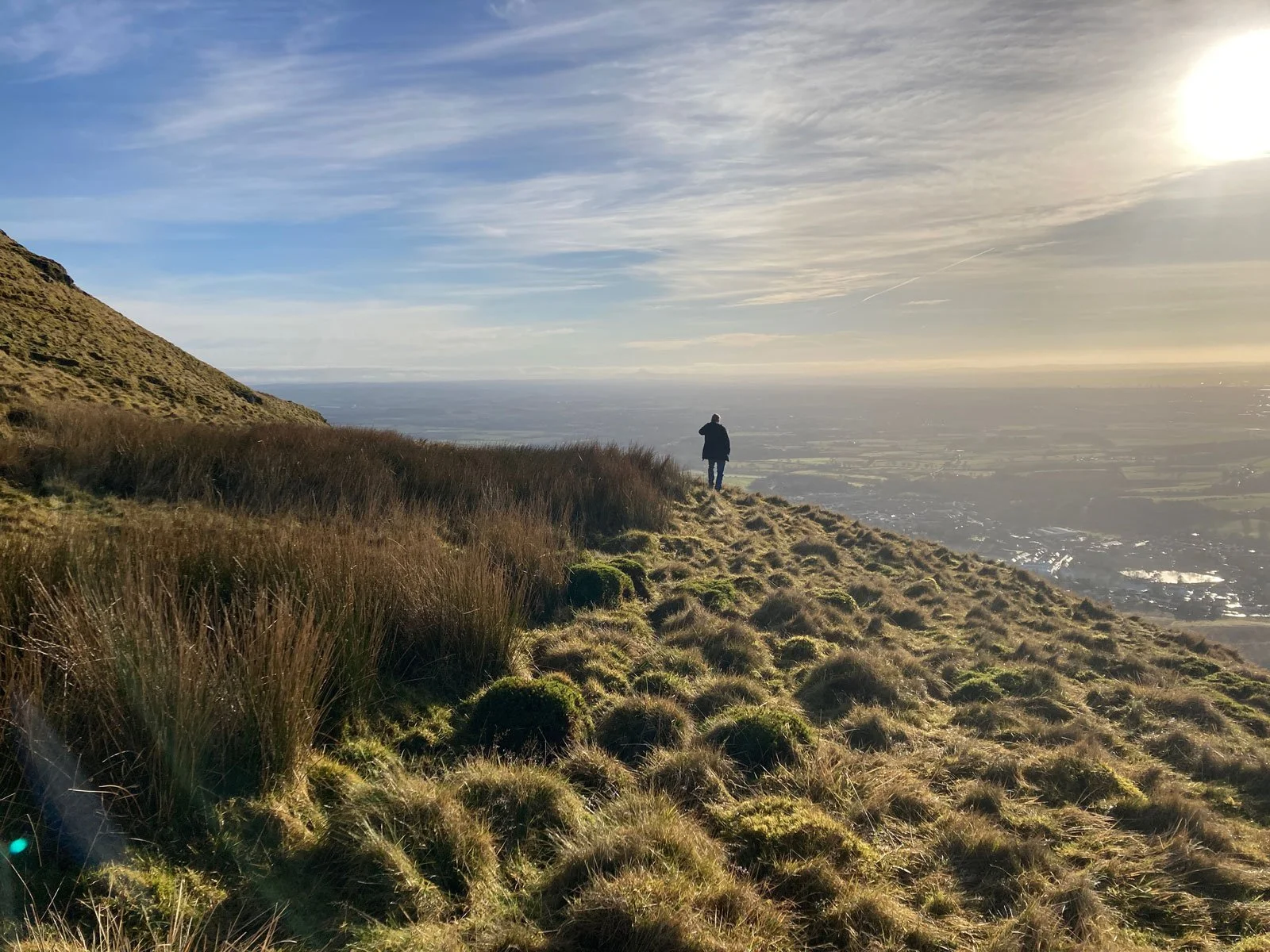Campsie fells, hill with Glasgow in the distance