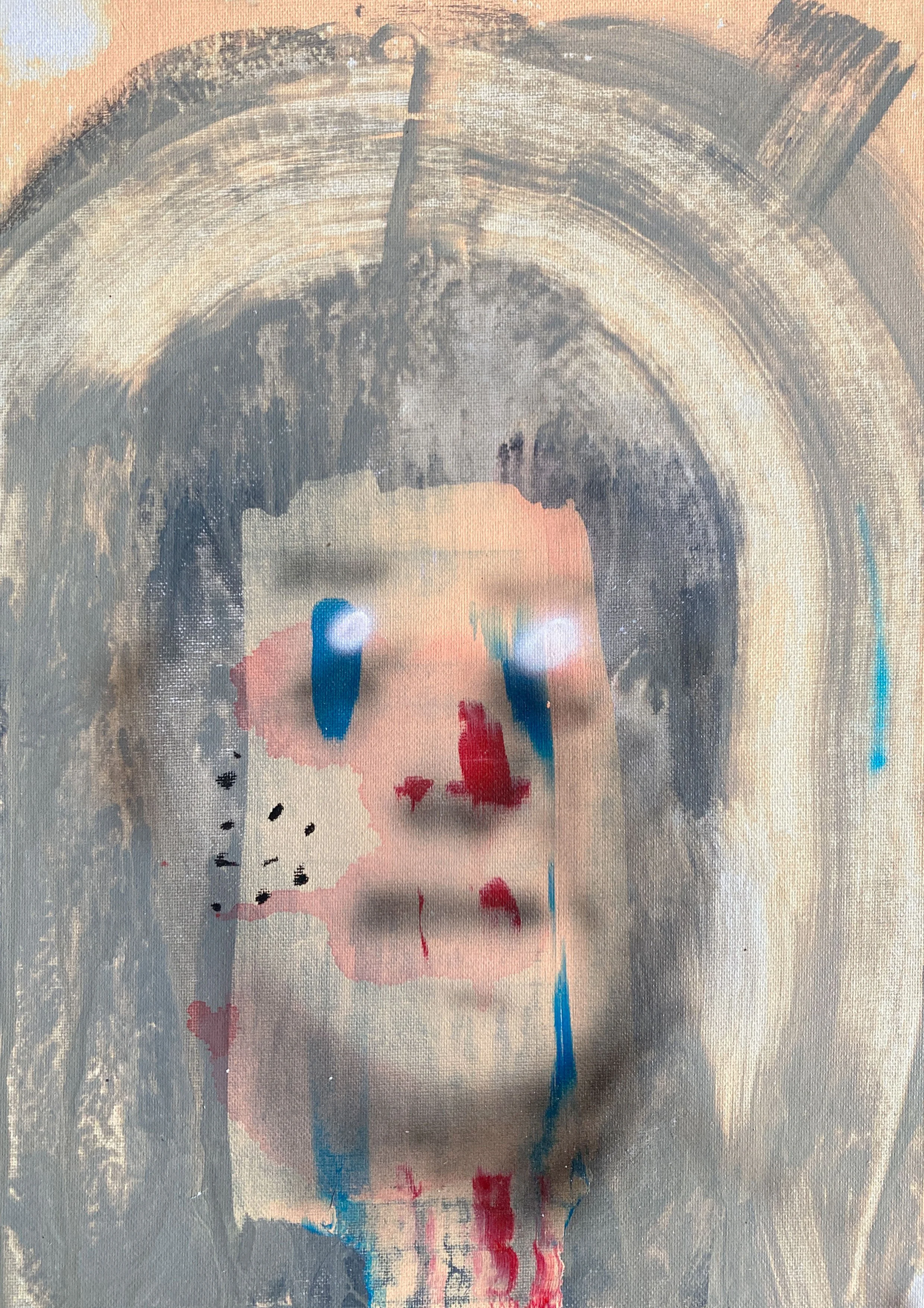 Ghost Portrait 3. 2021. Acrylic on Canvas Board. A3 (Contact for Price)