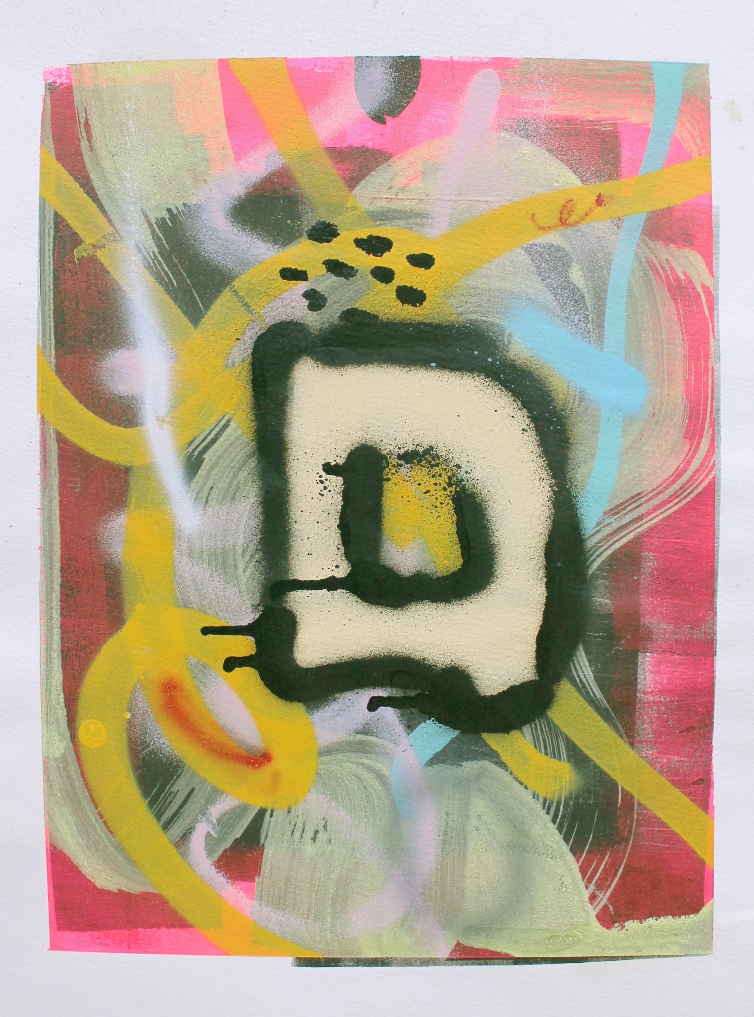 “D is for...” acrylic on water colour paper. 2020. (Contact for Price)