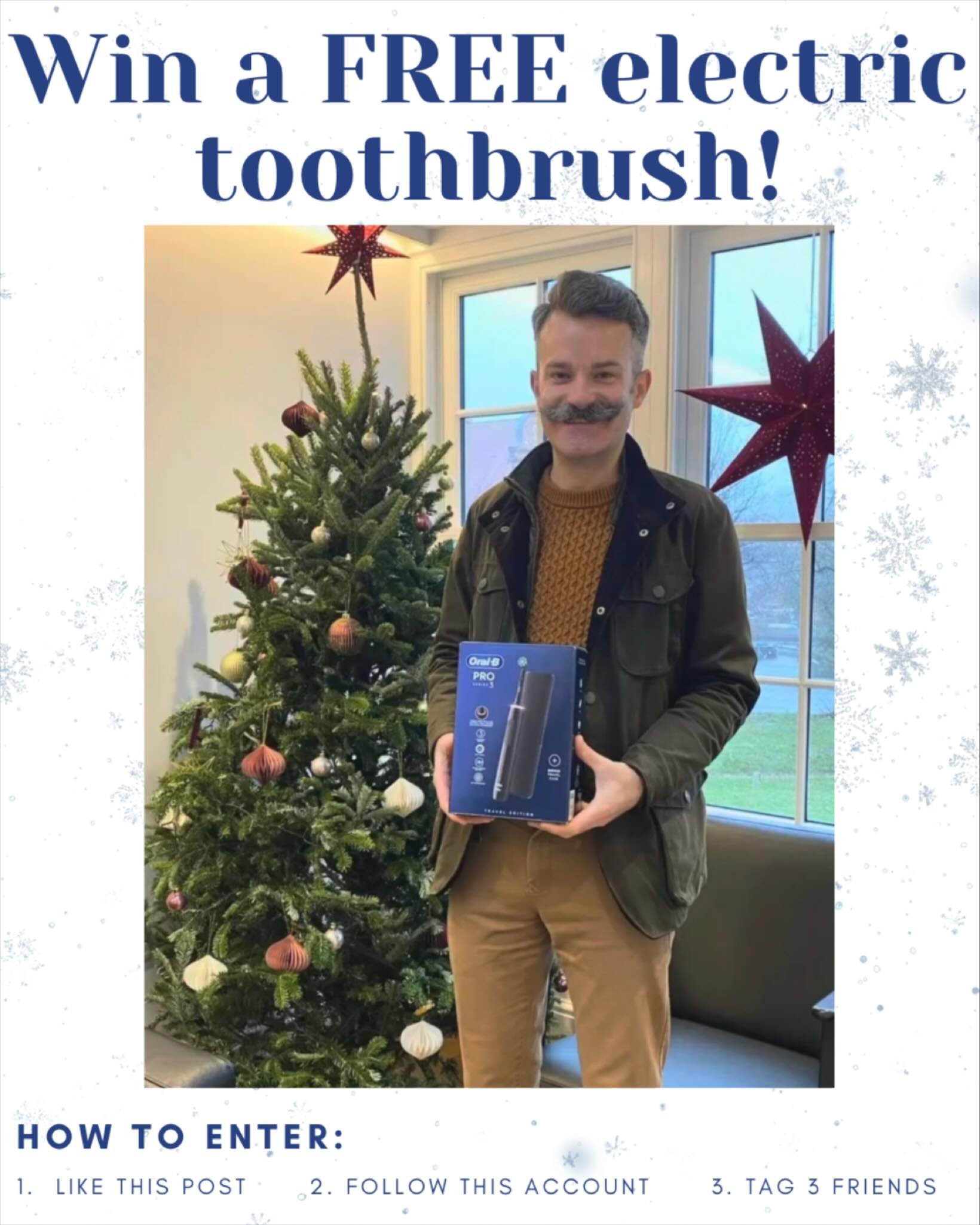 Win a FREE electric toothbrush 🦷🎅🏽

How to enter:
1. Like this post 💙
2. Follow our instagram account 📲
3. Tag 3 friends 👥

Winner announced 15th December! Good luck ✨

#dentalsmiles #dentalsmilesflagstaff #dentalsmilesessex flagstaffcolchester