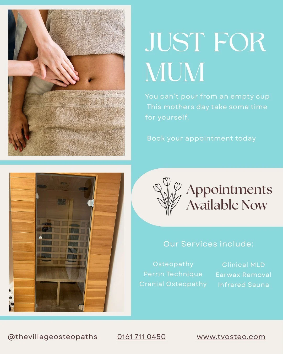 Happy Mother&rsquo;s Day to all the amazing mums and mother figures. 💐 
Today is a lovely reminder of just how much you give to everyone around you - but it&rsquo;s important to look after yourself too. If your body has been asking for a little care