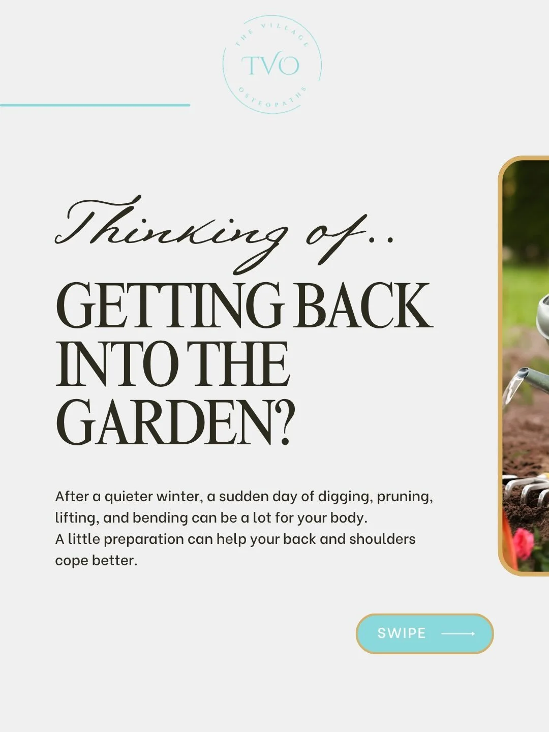 If you love getting back into the garden, your shoulders and back might appreciate a little preparation first! A few gentle tips coming your way 🌱👨&zwj;🌾