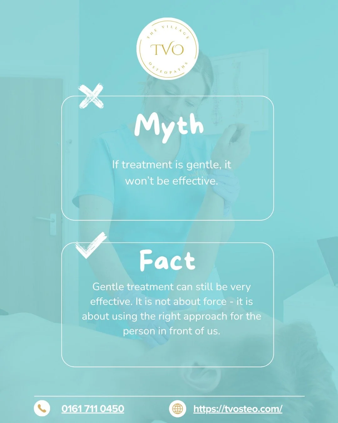 Gentle doesn&rsquo;t mean ineffective. 
In osteopathy, treatment doesn&rsquo;t need to be forceful to make a difference. 
Often, the most effective approach is the one that works with your body, not against it.  Every person is different, so treatmen
