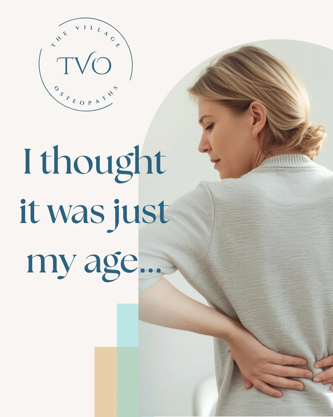 &ldquo;I thought it was just my age&hellip;&rdquo; 
We hear this a lot in clinic.  Stiffness, aches, neck tension or feeling less confident in your body may be common, but that doesn&rsquo;t mean you have to ignore it.  Your body may be responding to