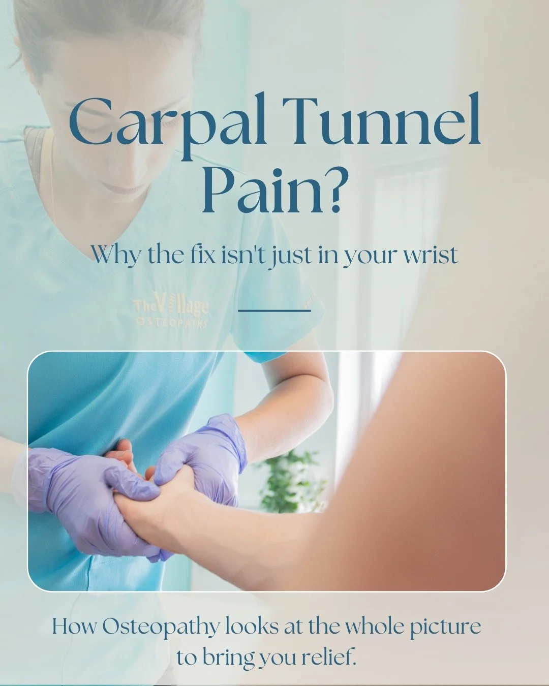 Tired of waking up with numb hands or shaking out your wrist all day? 😩 
Here&rsquo;s the secret: the pinch in your wrist might actually start in your neck or shoulder.  Because nerves travel all the way from your spine to your fingertips, a restric