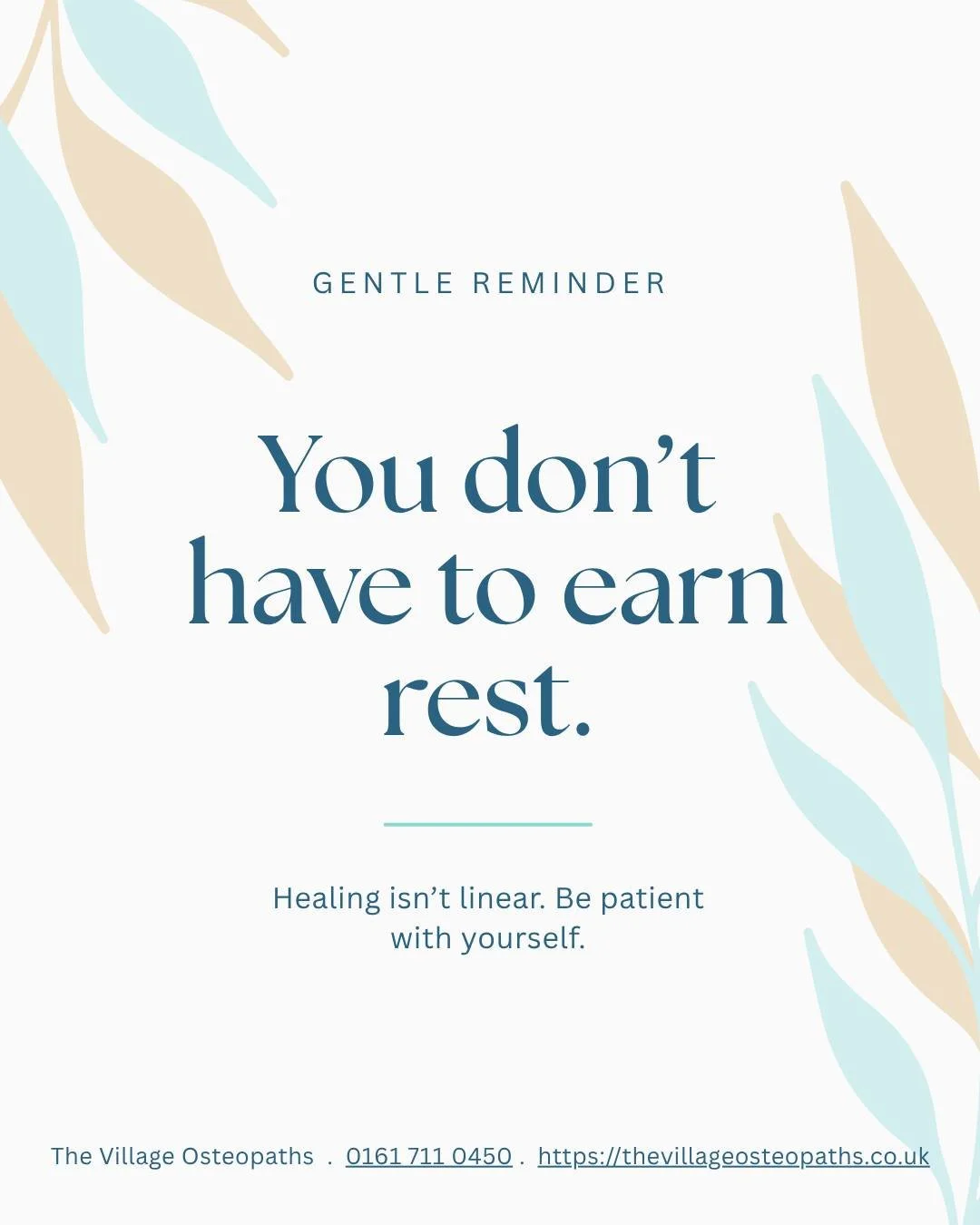 A gentle reminder for International Self-Care Day... ✨  You don&rsquo;t have to earn your rest. It is a vital foundation of your health, not a reward.  Healing takes time, and progress isn't always a straight line. Be patient with yourself this week.