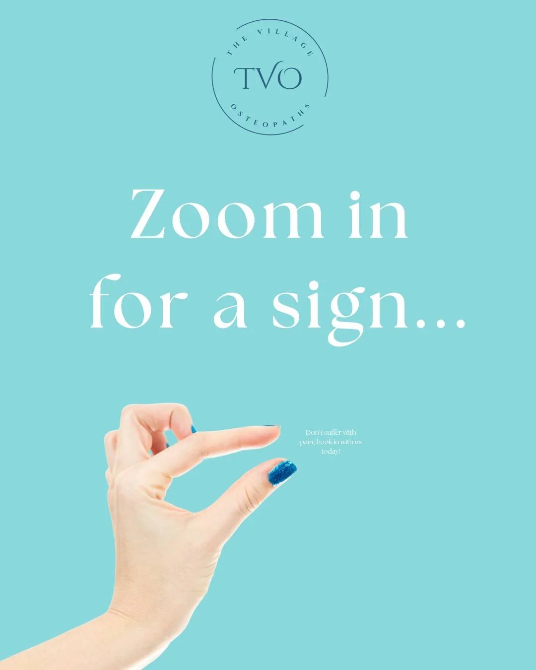 Looking for a sign to prioritize your well-being? 
Here it is!  If you've been putting off seeking help for pain, now is the perfect time to book with us. 
The Village Osteopaths are dedicated to helping you live a life with less pain. 
Contact us to